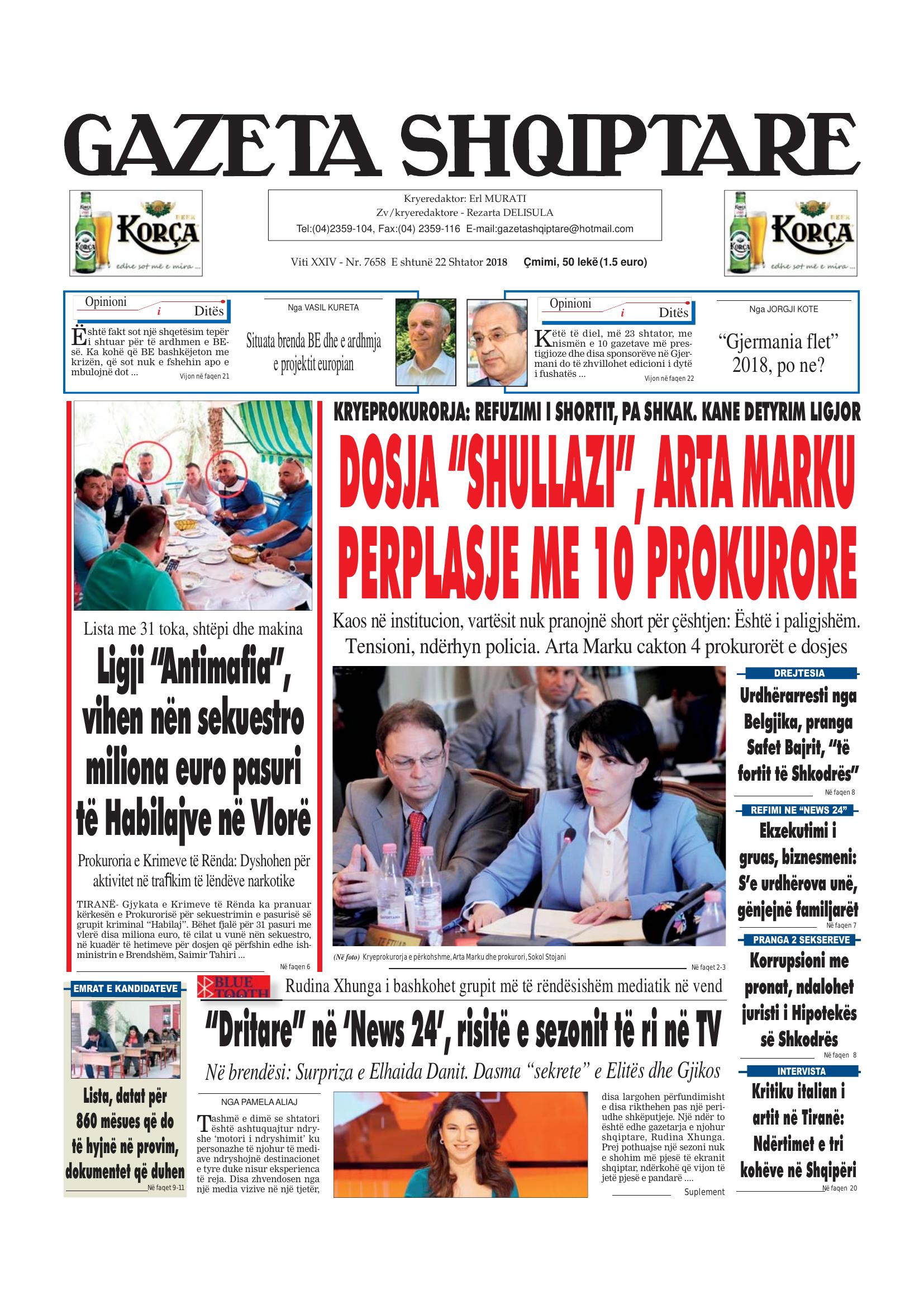 Gazeta Shqiptare 2018-09-22