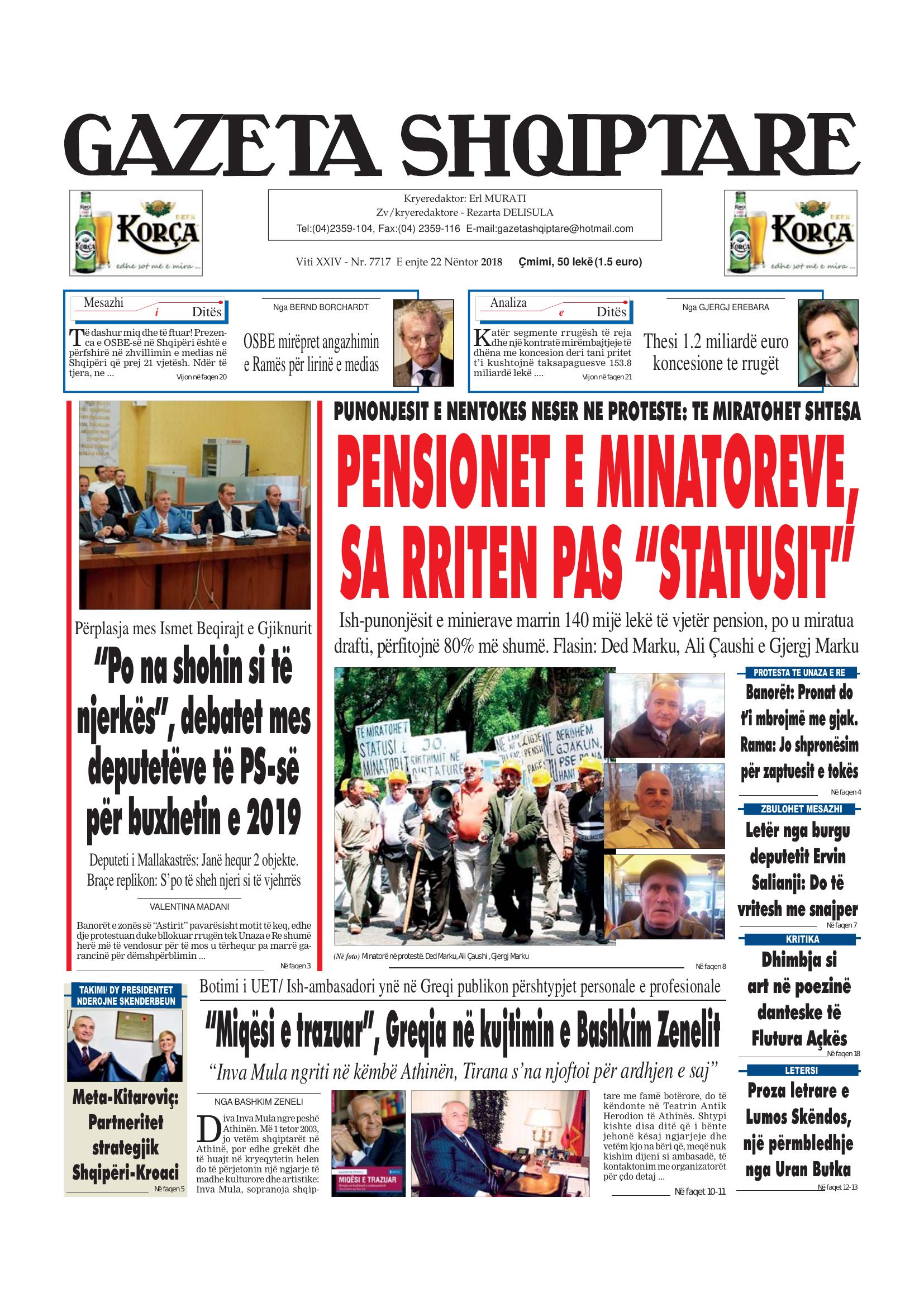 Gazeta Shqiptare 2018-11-22