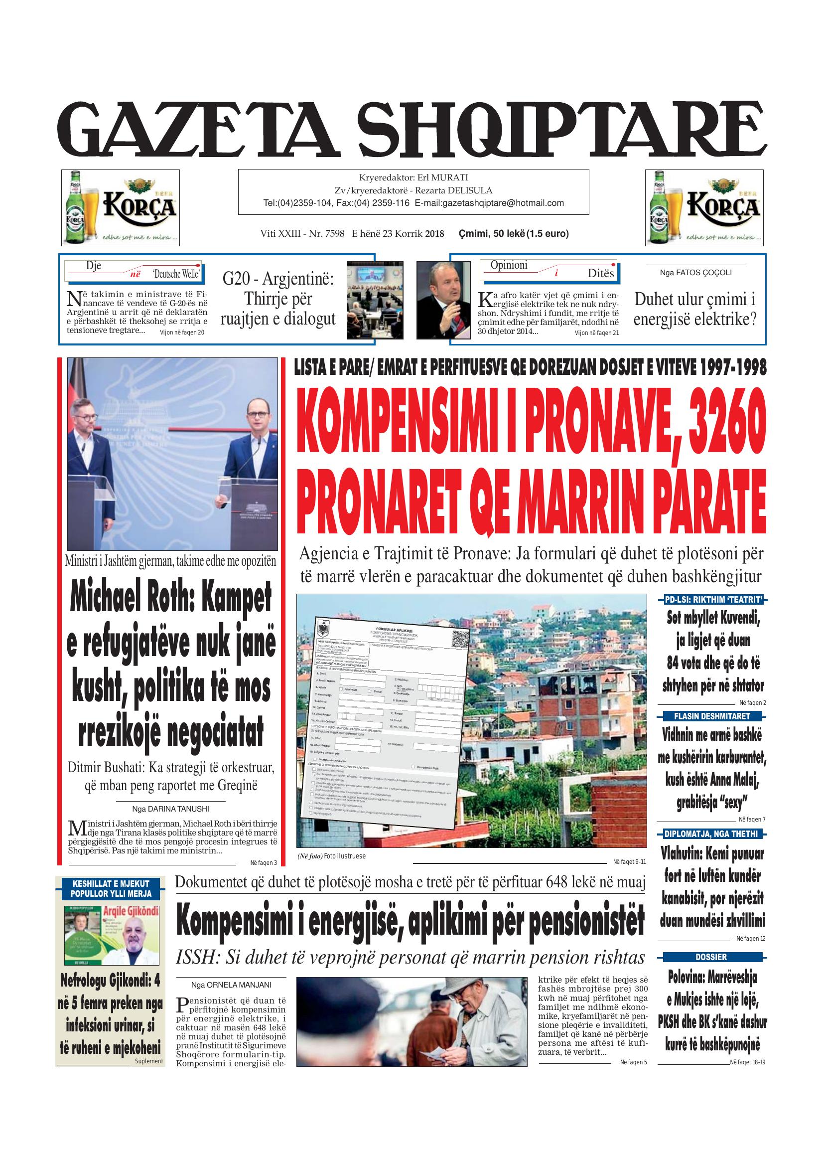 Gazeta Shqiptare 2018-07-23