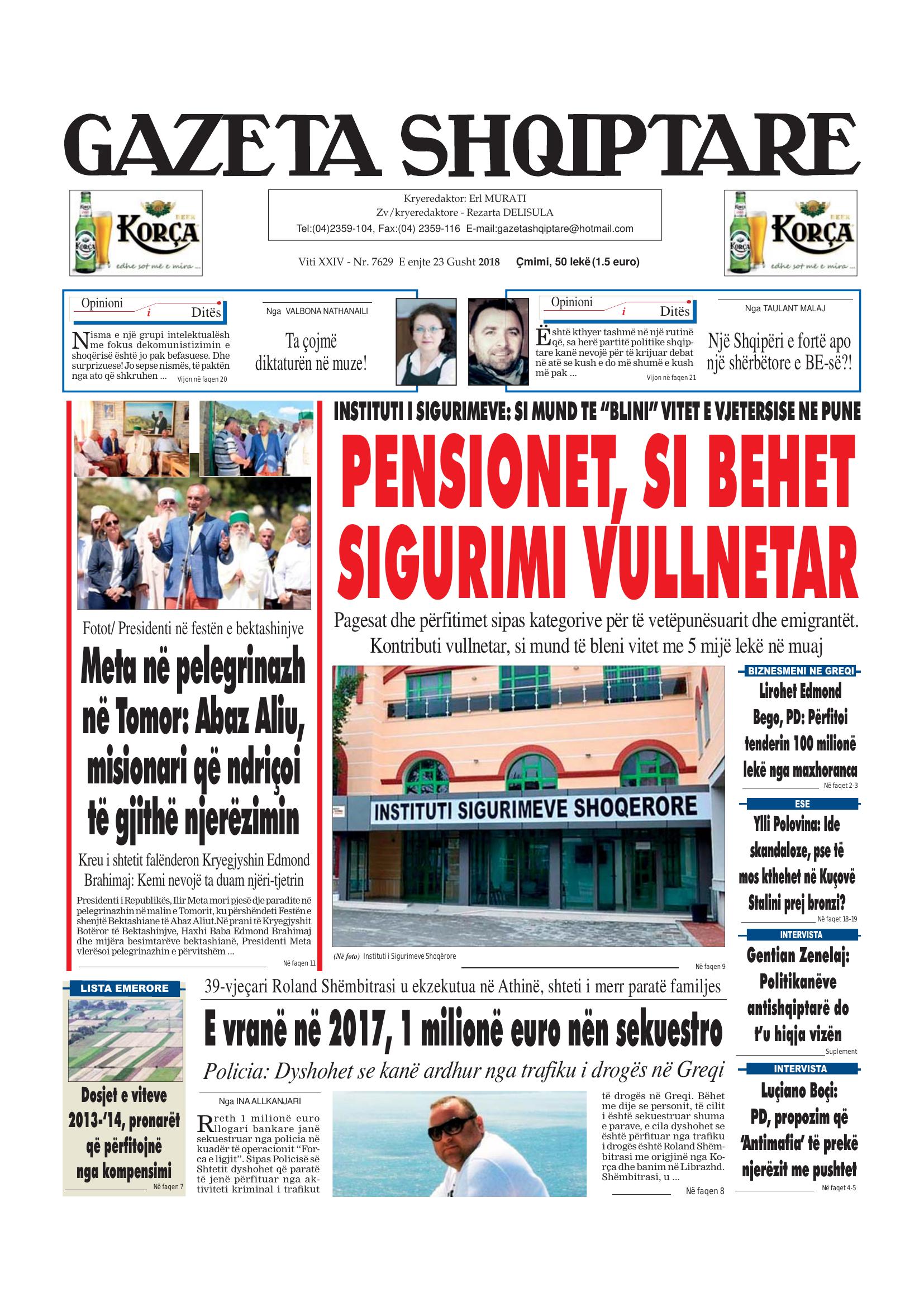 Gazeta Shqiptare 2018-08-23