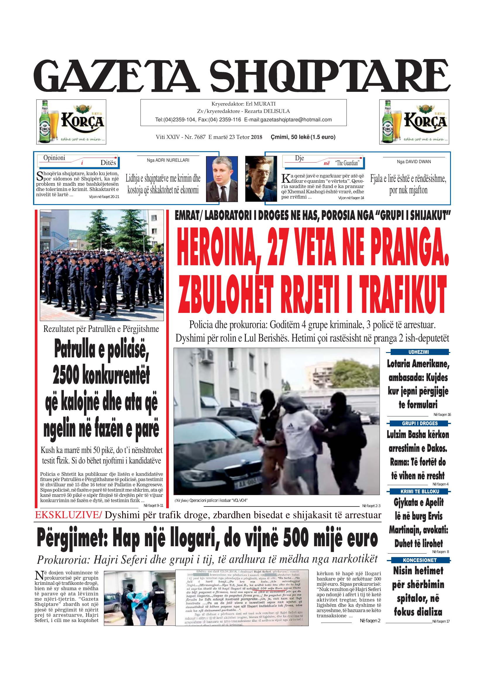 Gazeta Shqiptare 2018-10-23