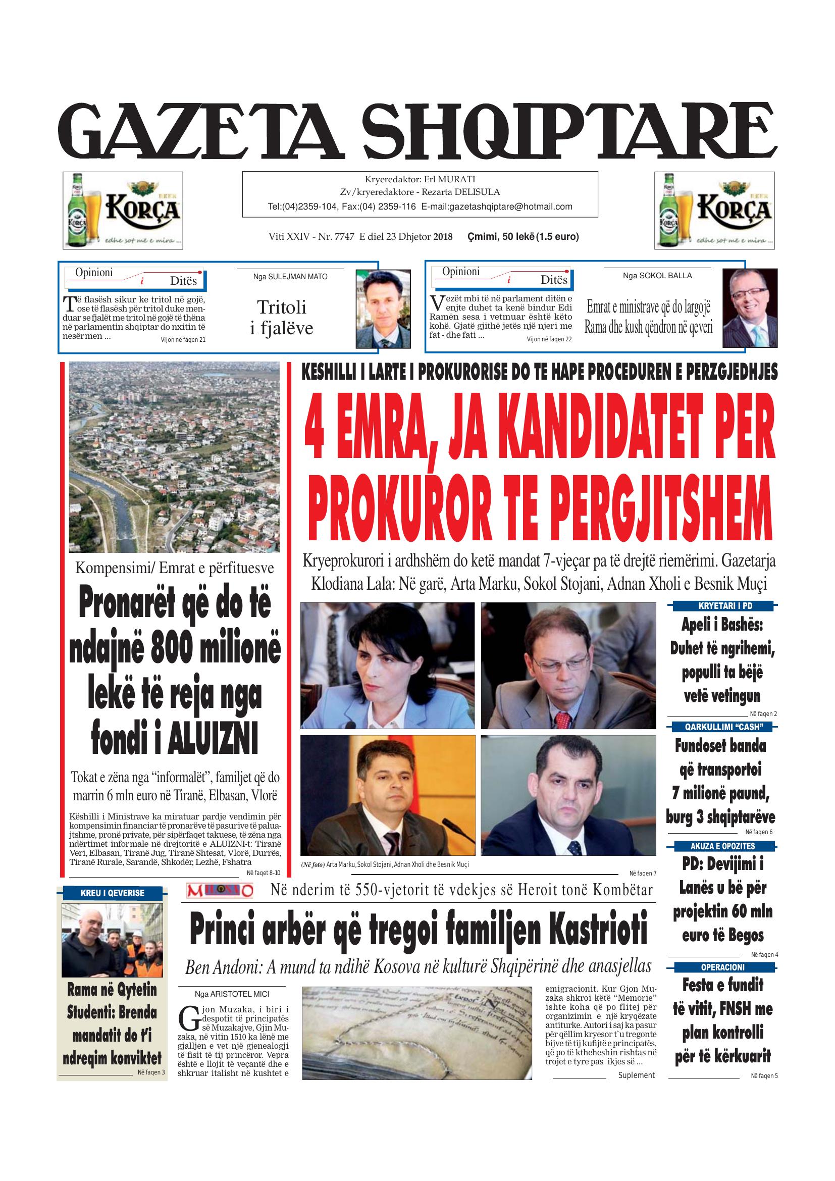 Gazeta Shqiptare 2018-12-23