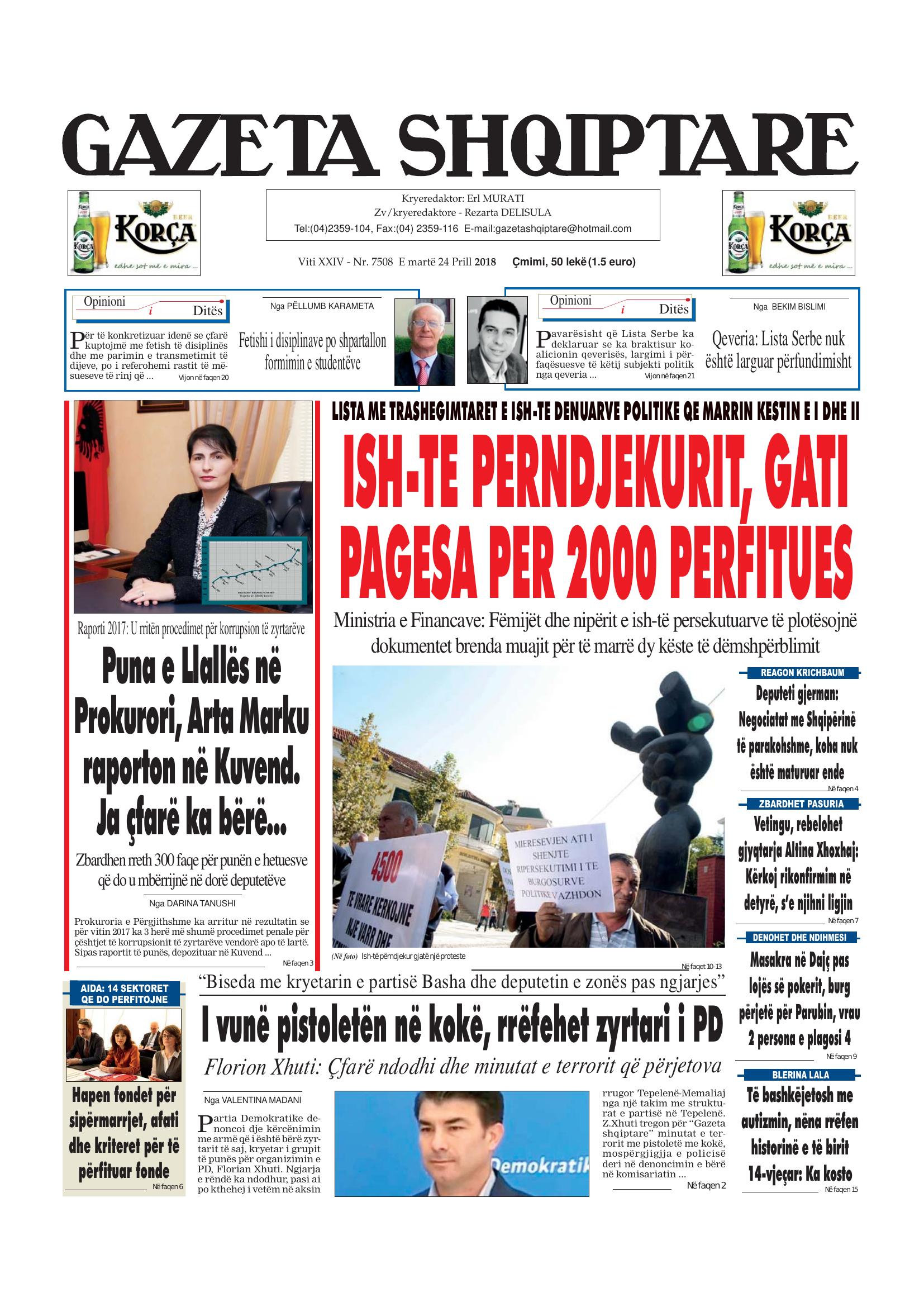 Gazeta Shqiptare 2018-04-24