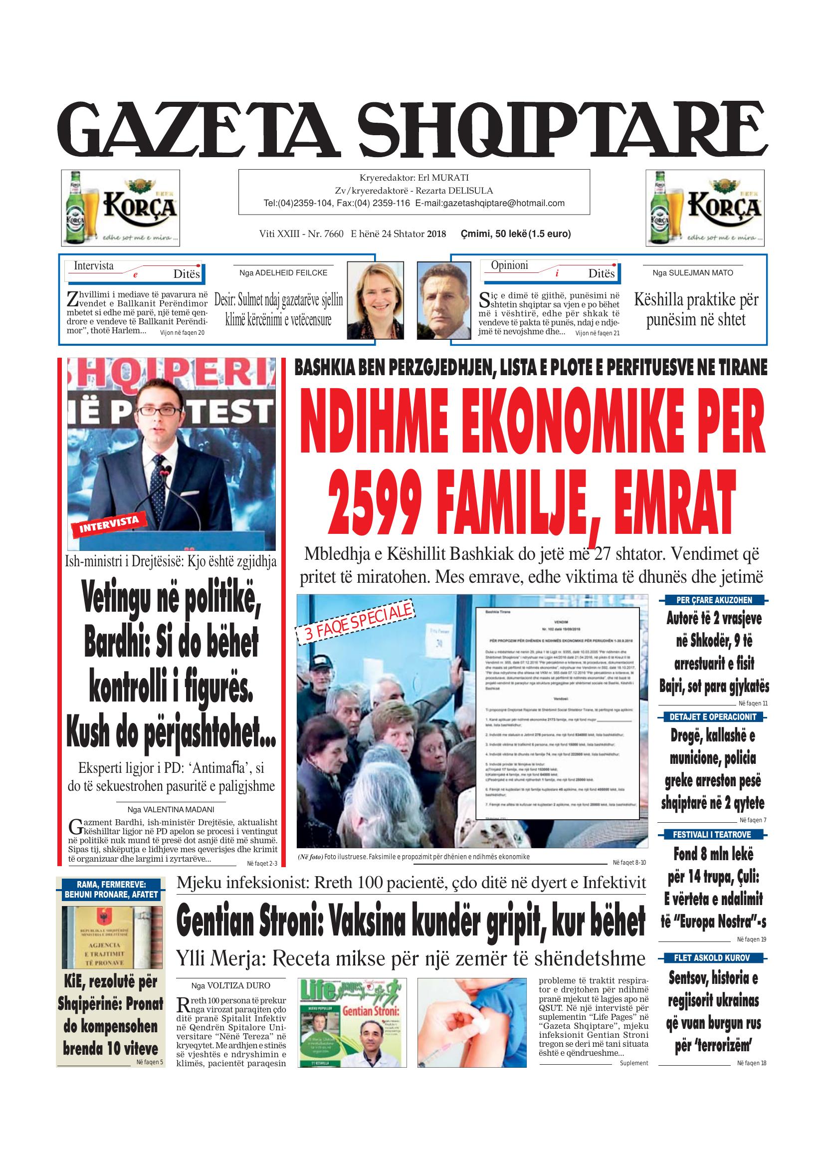 Gazeta Shqiptare 2018-09-24