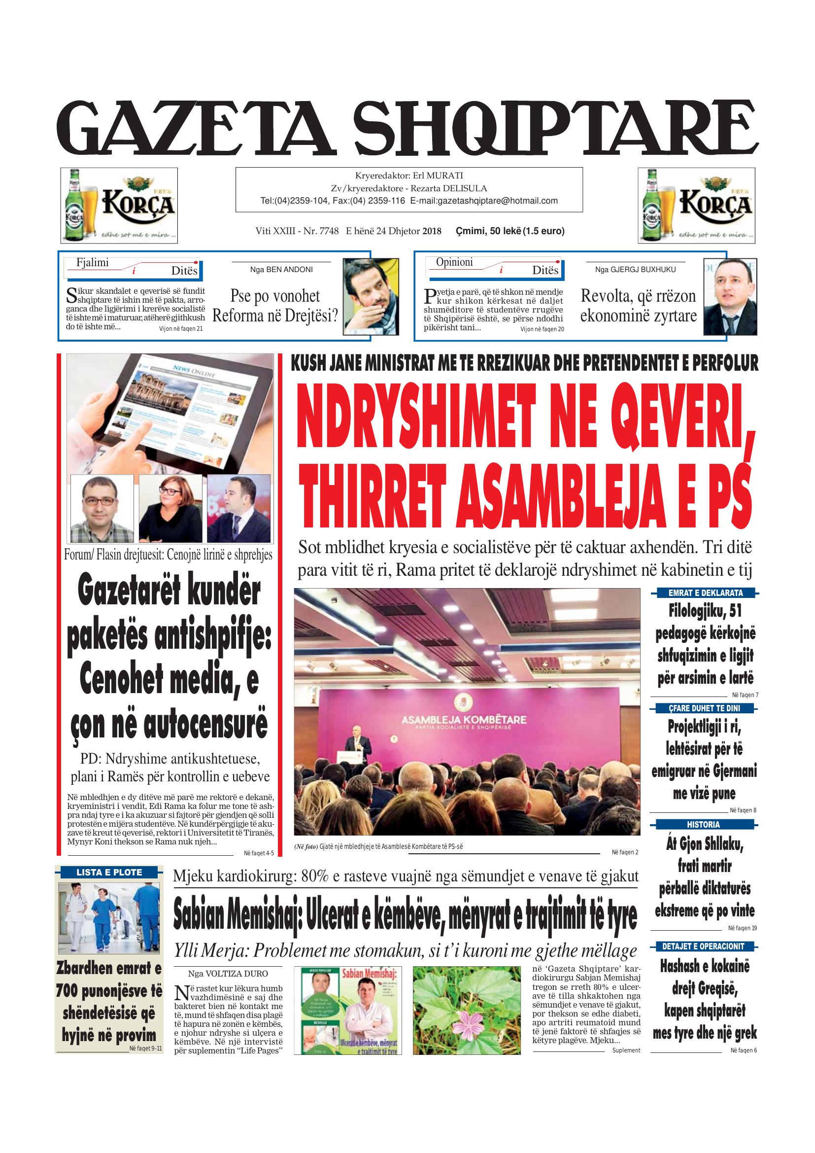 Gazeta Shqiptare 2018-12-24