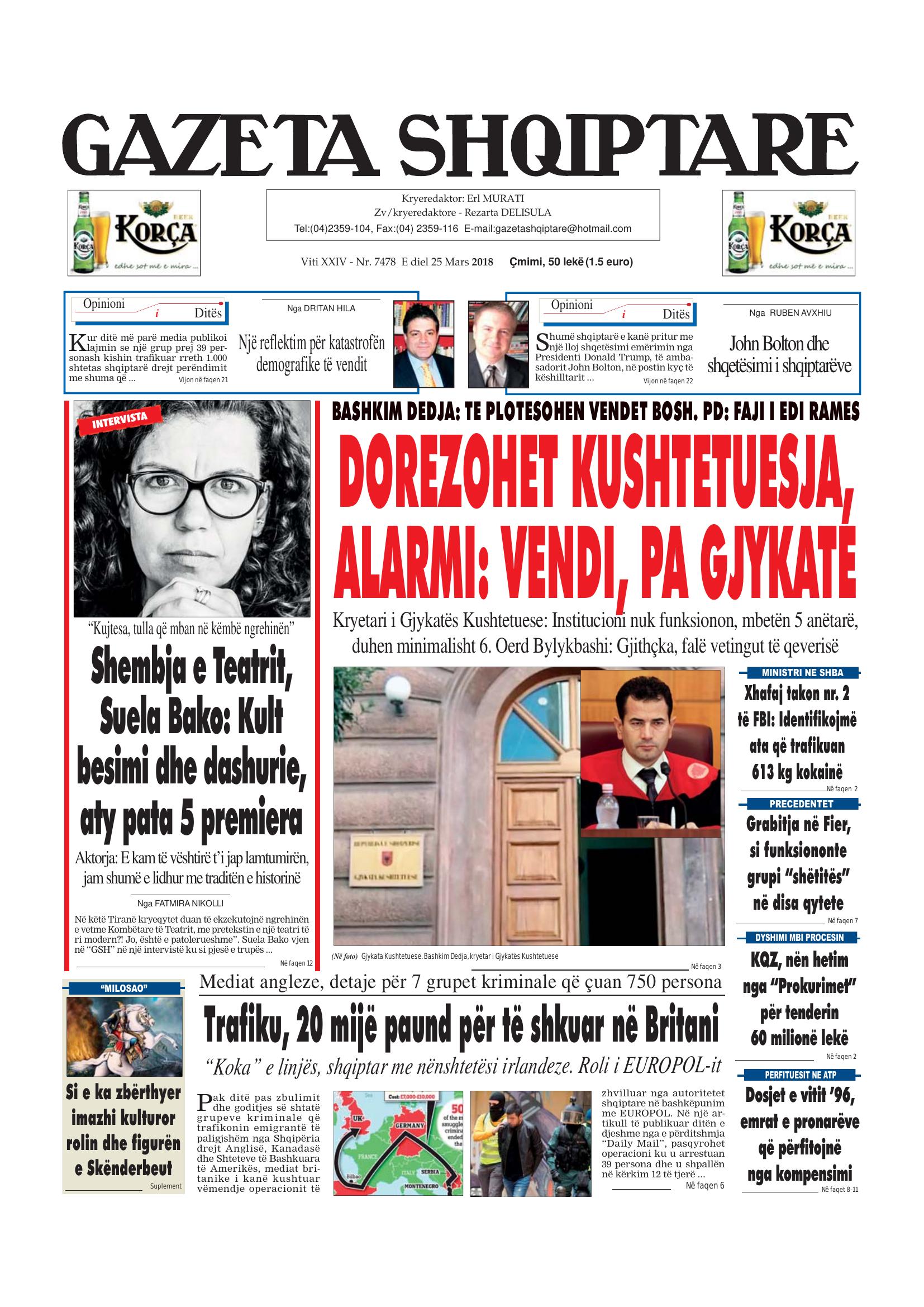 Gazeta Shqiptare 2018-03-25