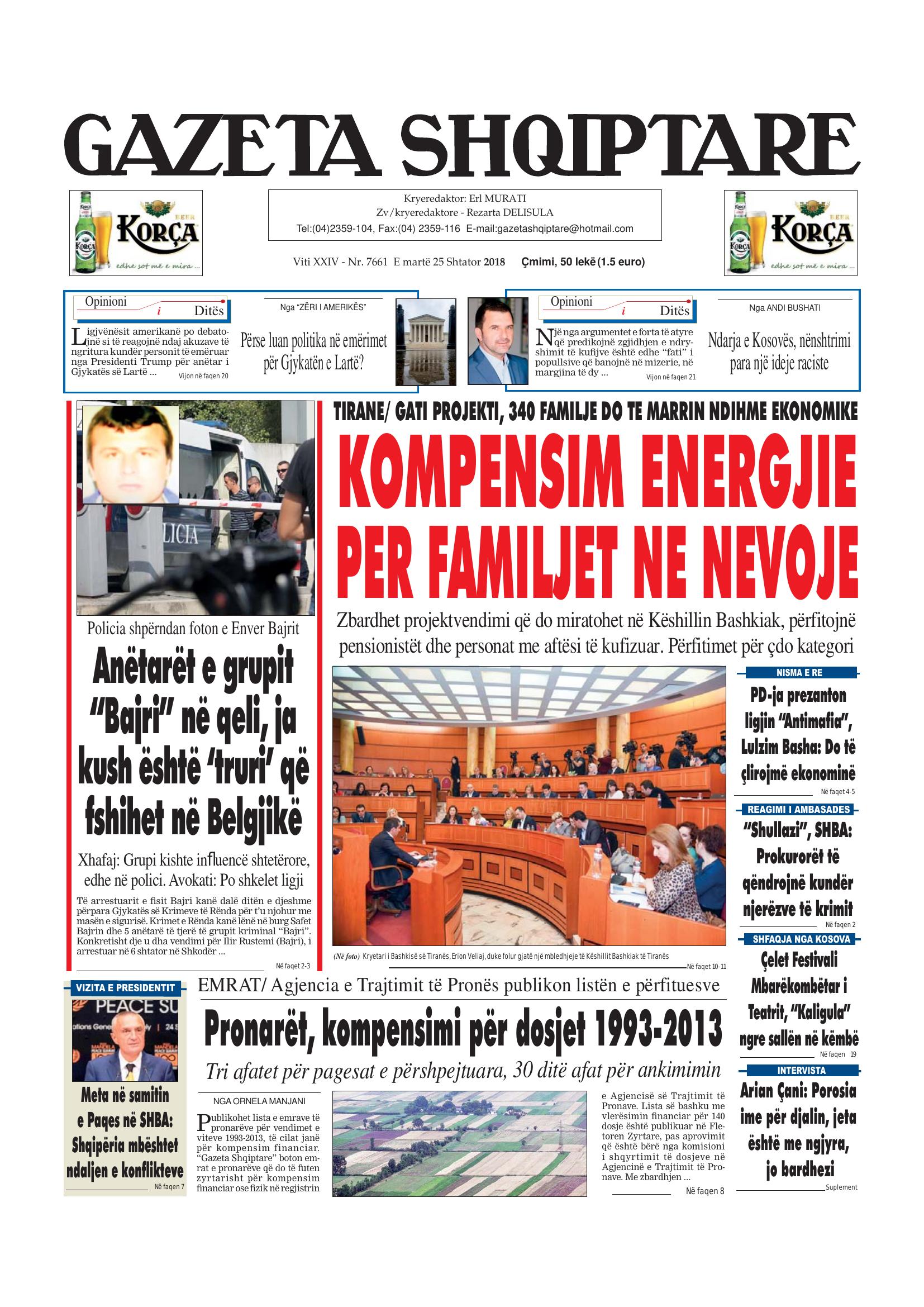 Gazeta Shqiptare 2018-09-25