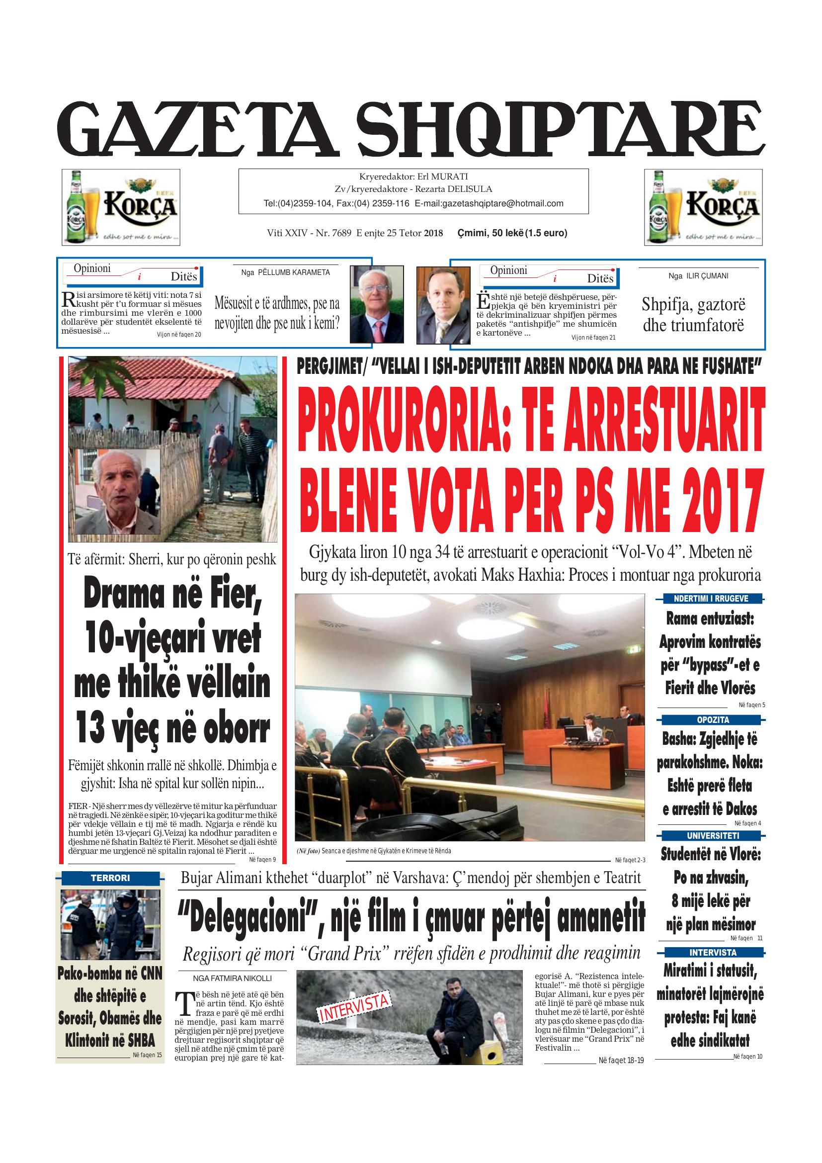 Gazeta Shqiptare 2018-10-25