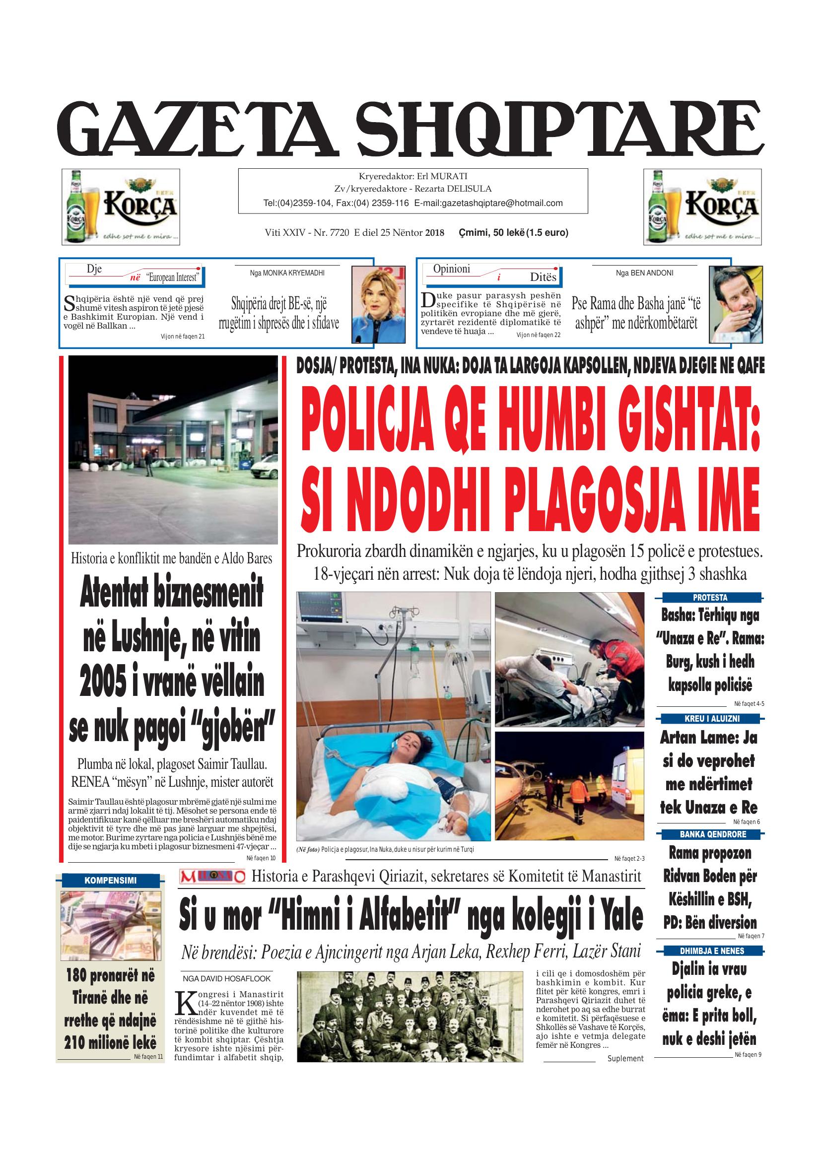 Gazeta Shqiptare 2018-11-25