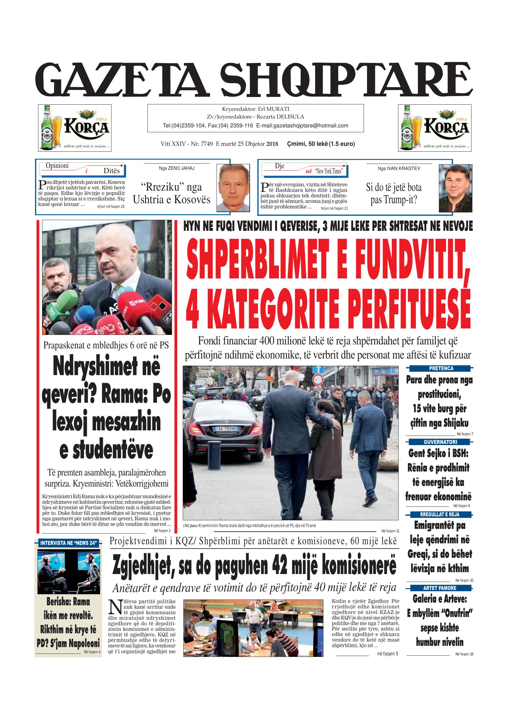 Gazeta Shqiptare 2018-12-25