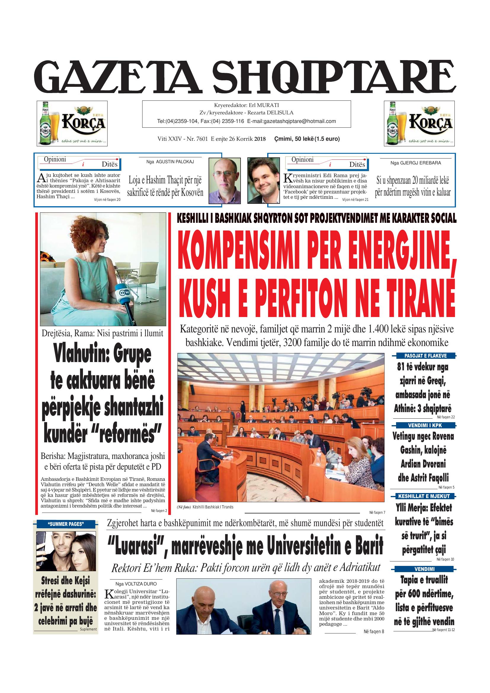 Gazeta Shqiptare 2018-07-26