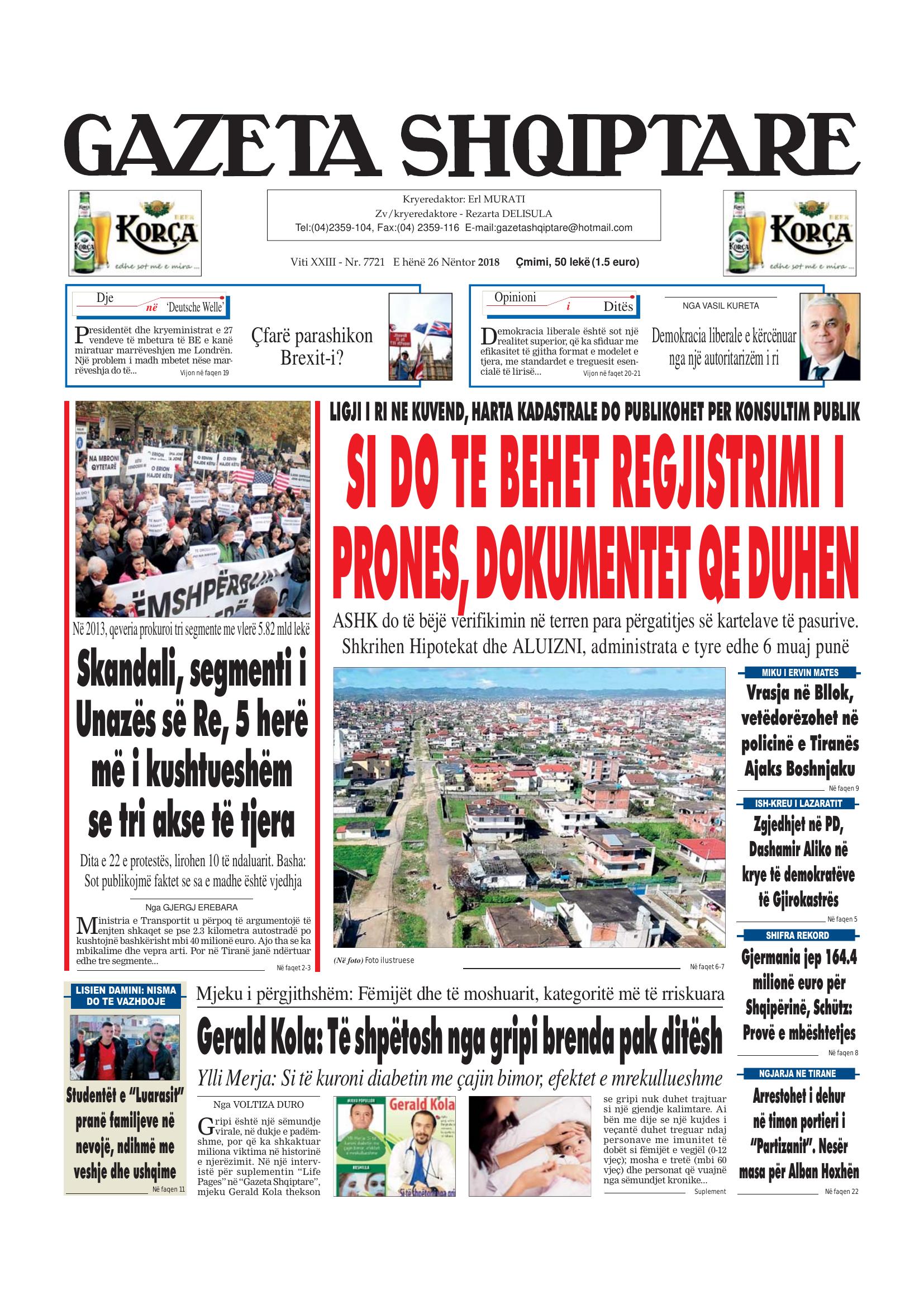 Gazeta Shqiptare 2018-11-26