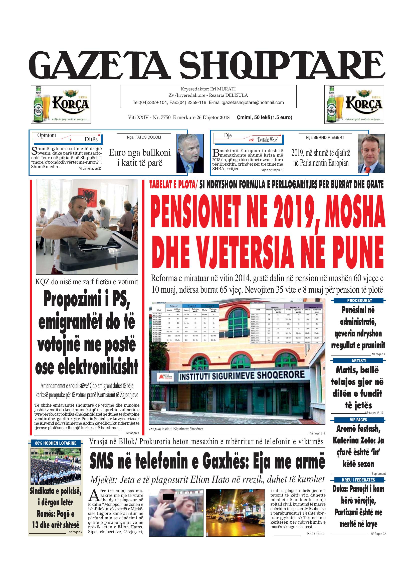 Gazeta Shqiptare 2018-12-26