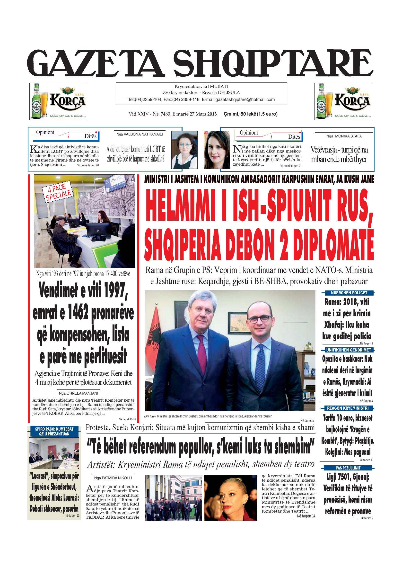 Gazeta Shqiptare 2018-03-27