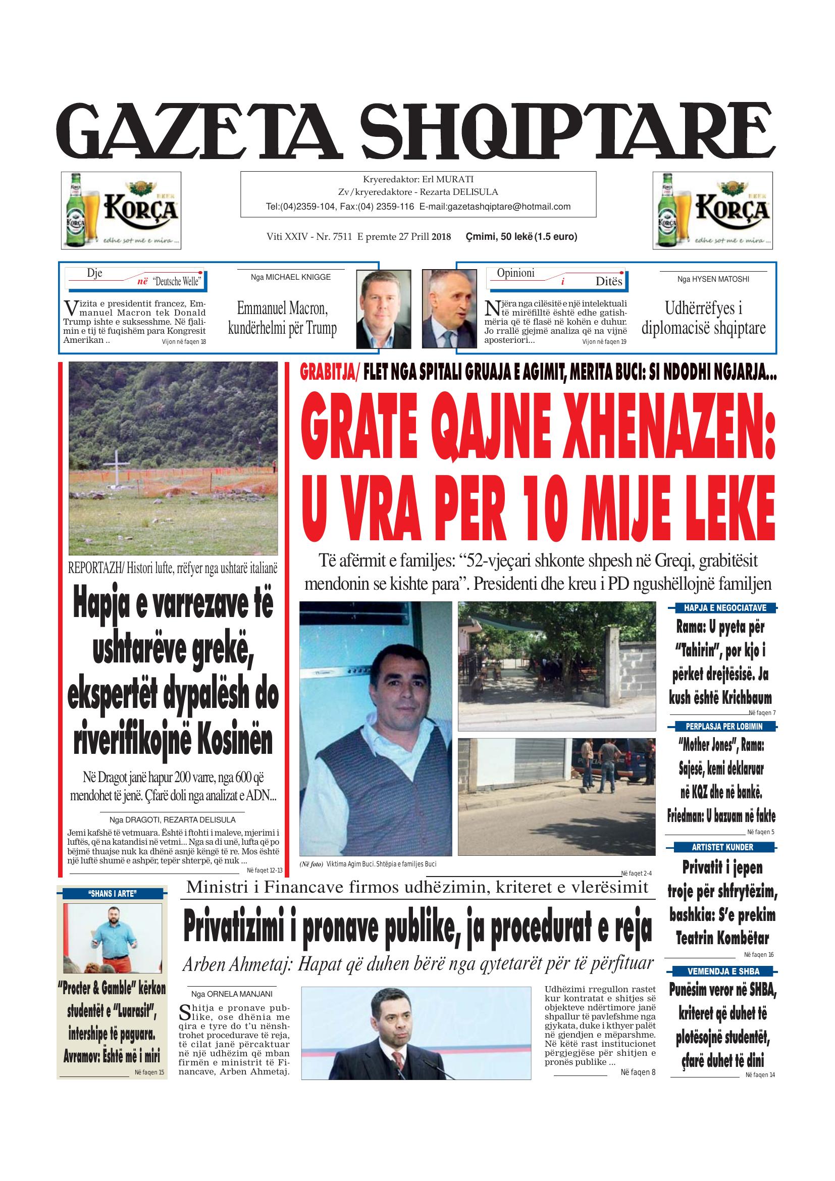 Gazeta Shqiptare 2018-04-27