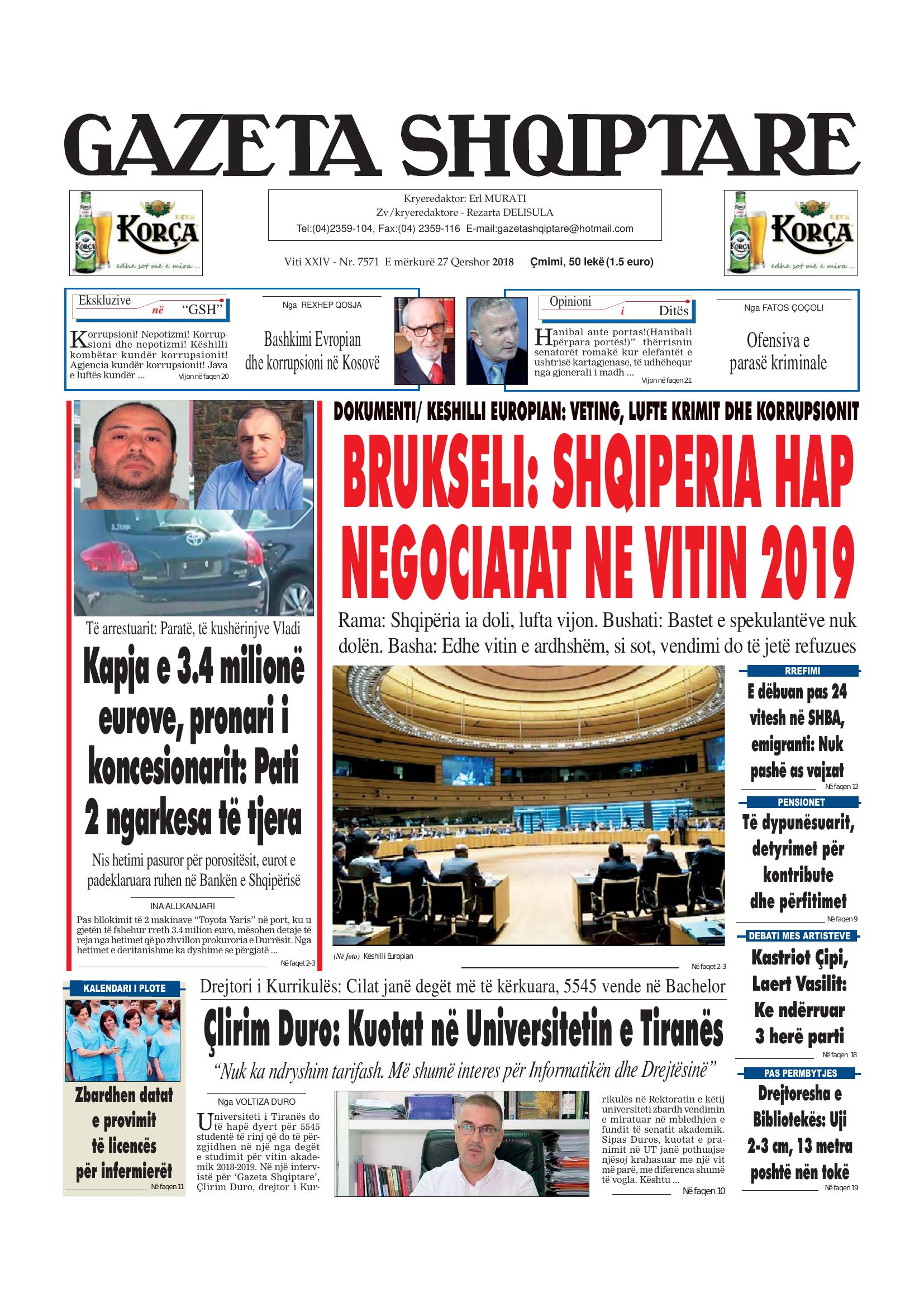 Gazeta Shqiptare 2018-06-27