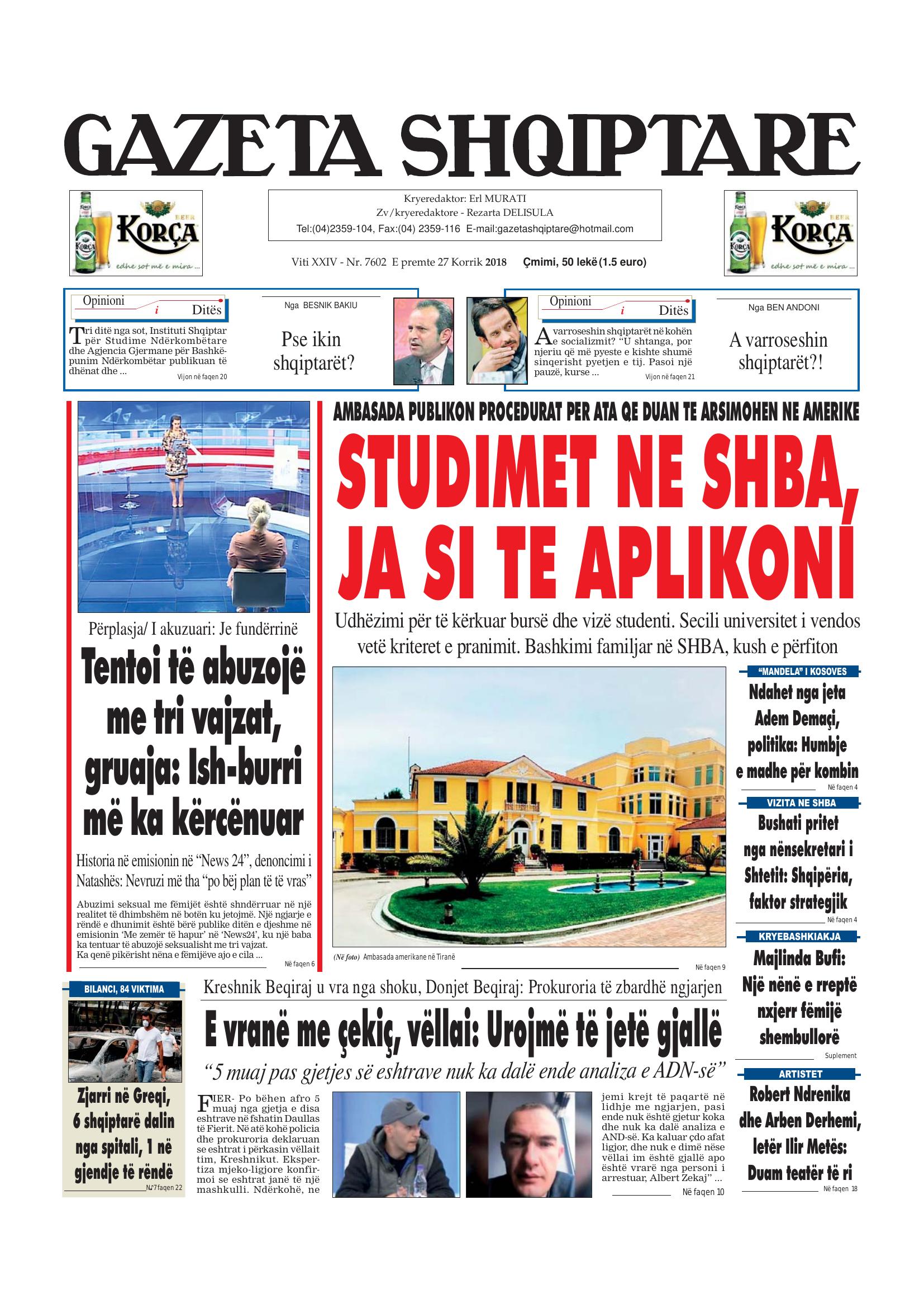 Gazeta Shqiptare 2018-07-27