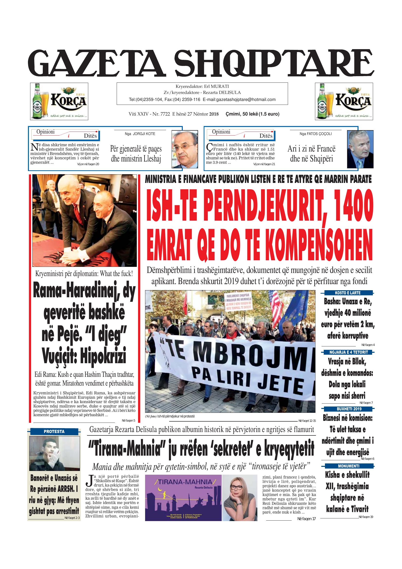 Gazeta Shqiptare 2018-11-27