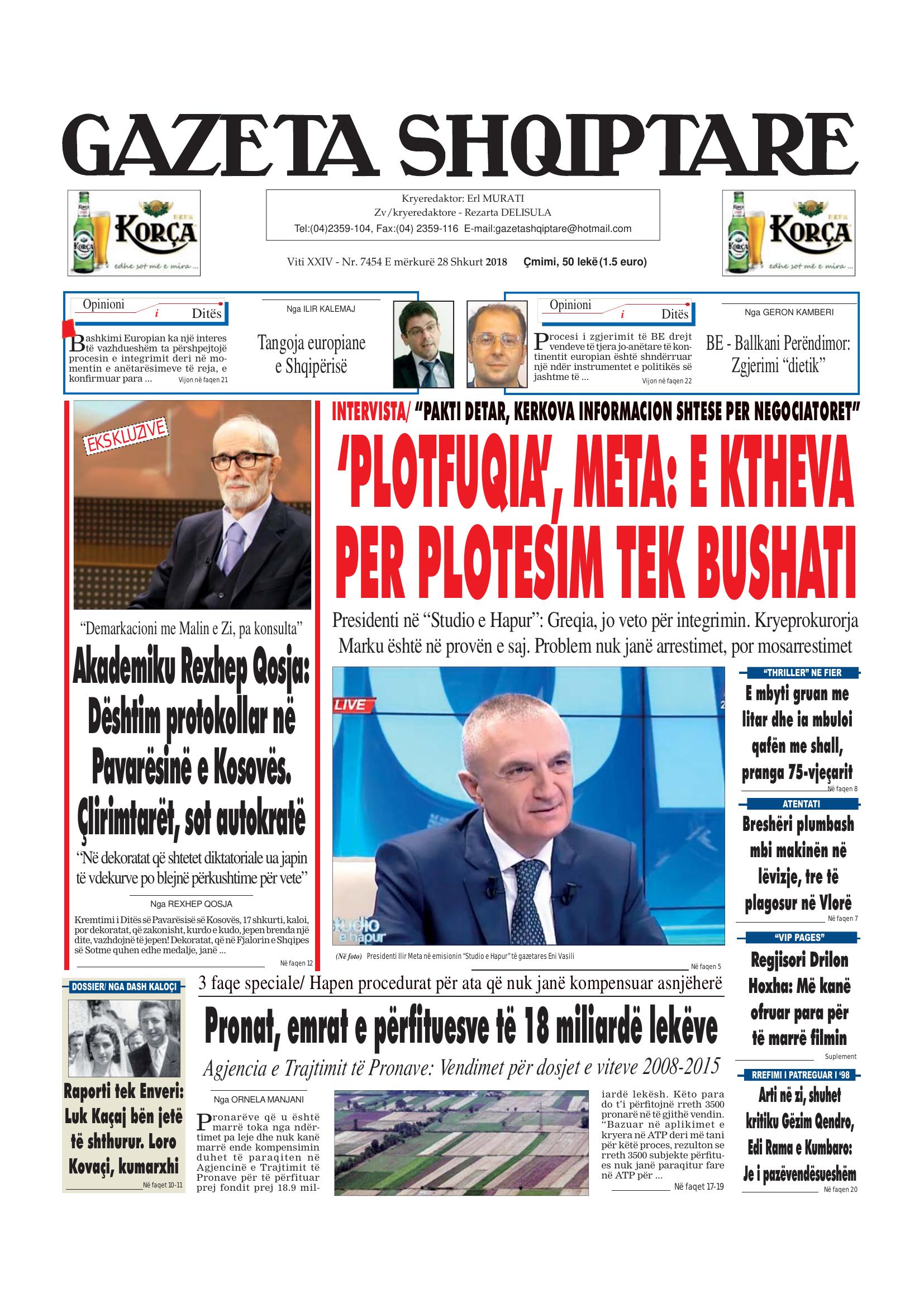 Gazeta Shqiptare 2018-02-28