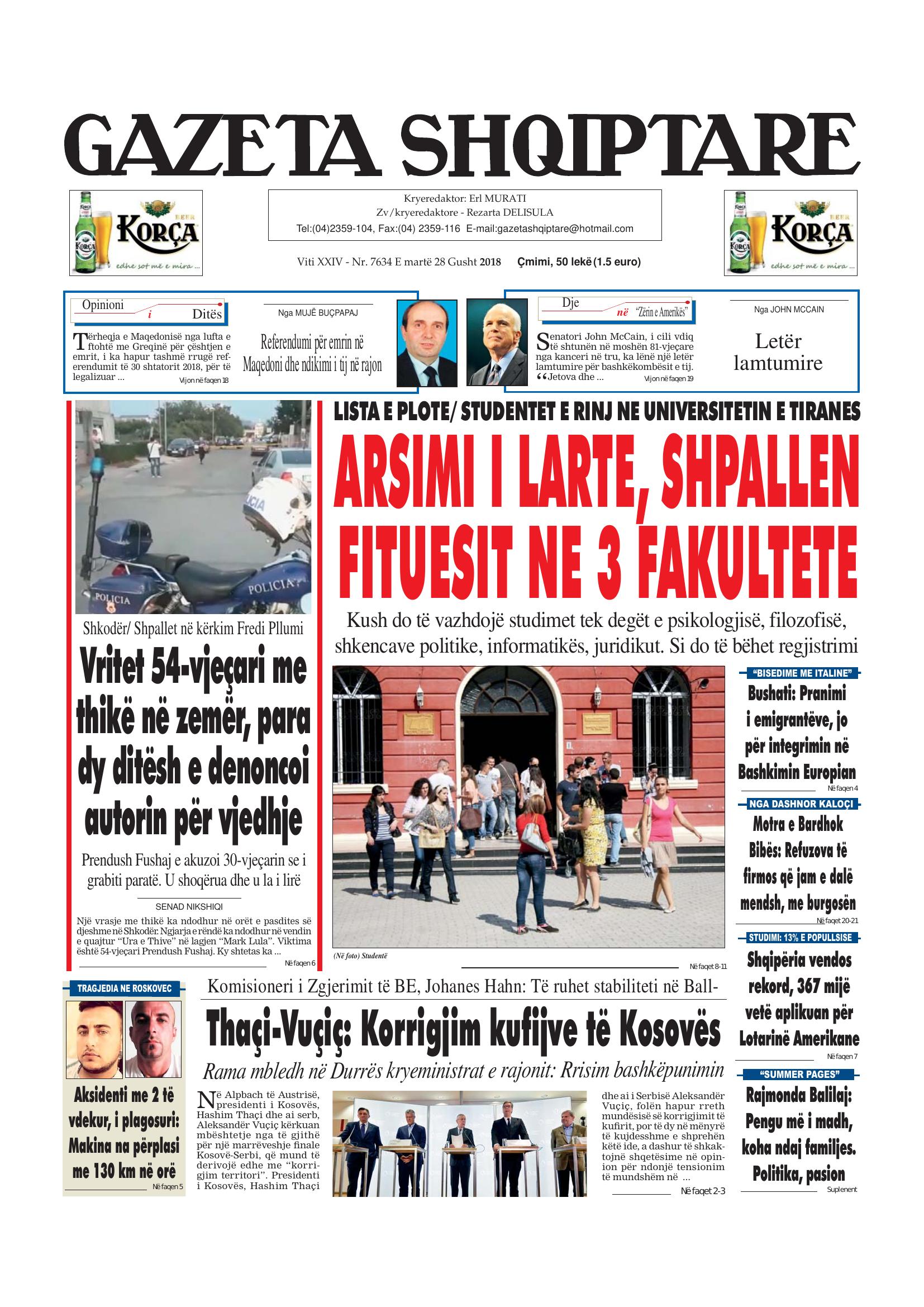 Gazeta Shqiptare 2018-08-28