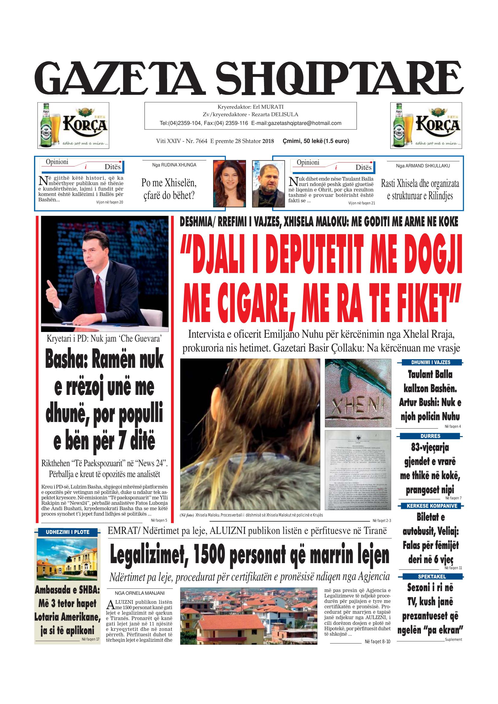 Gazeta Shqiptare 2018-09-28