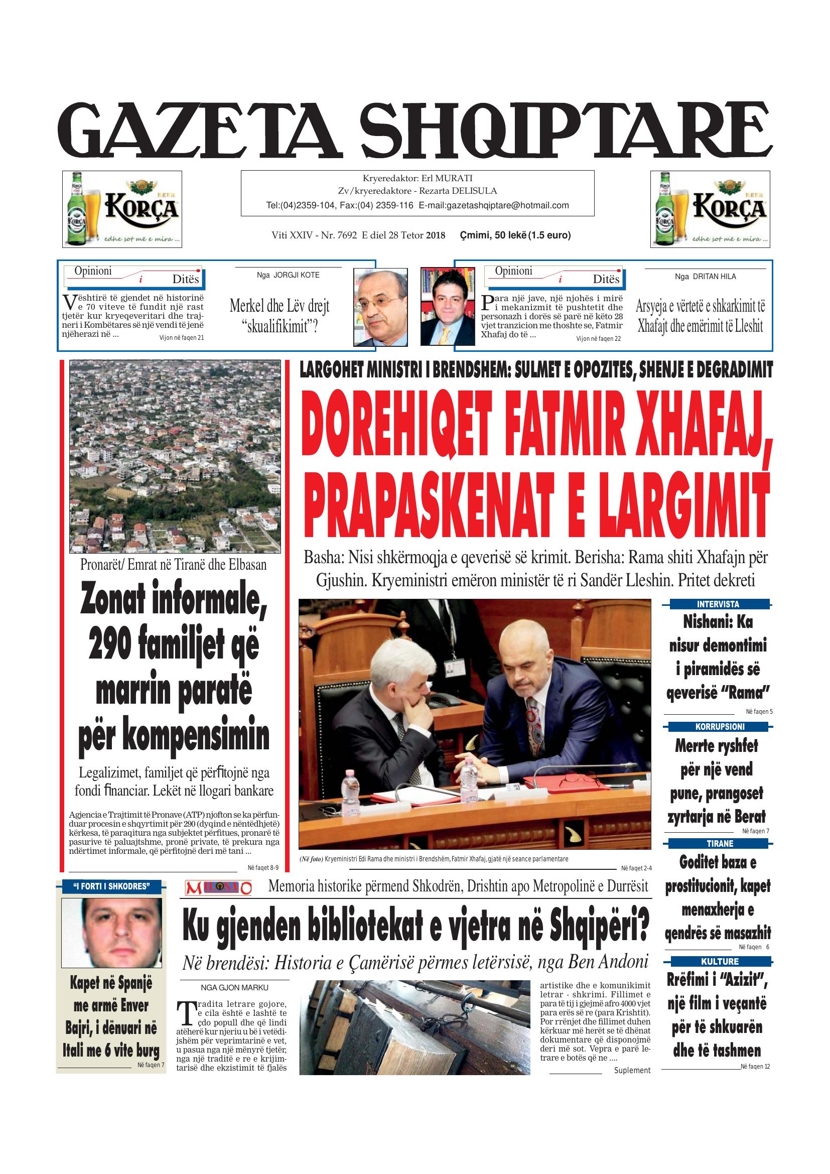 Gazeta Shqiptare 2018-10-28