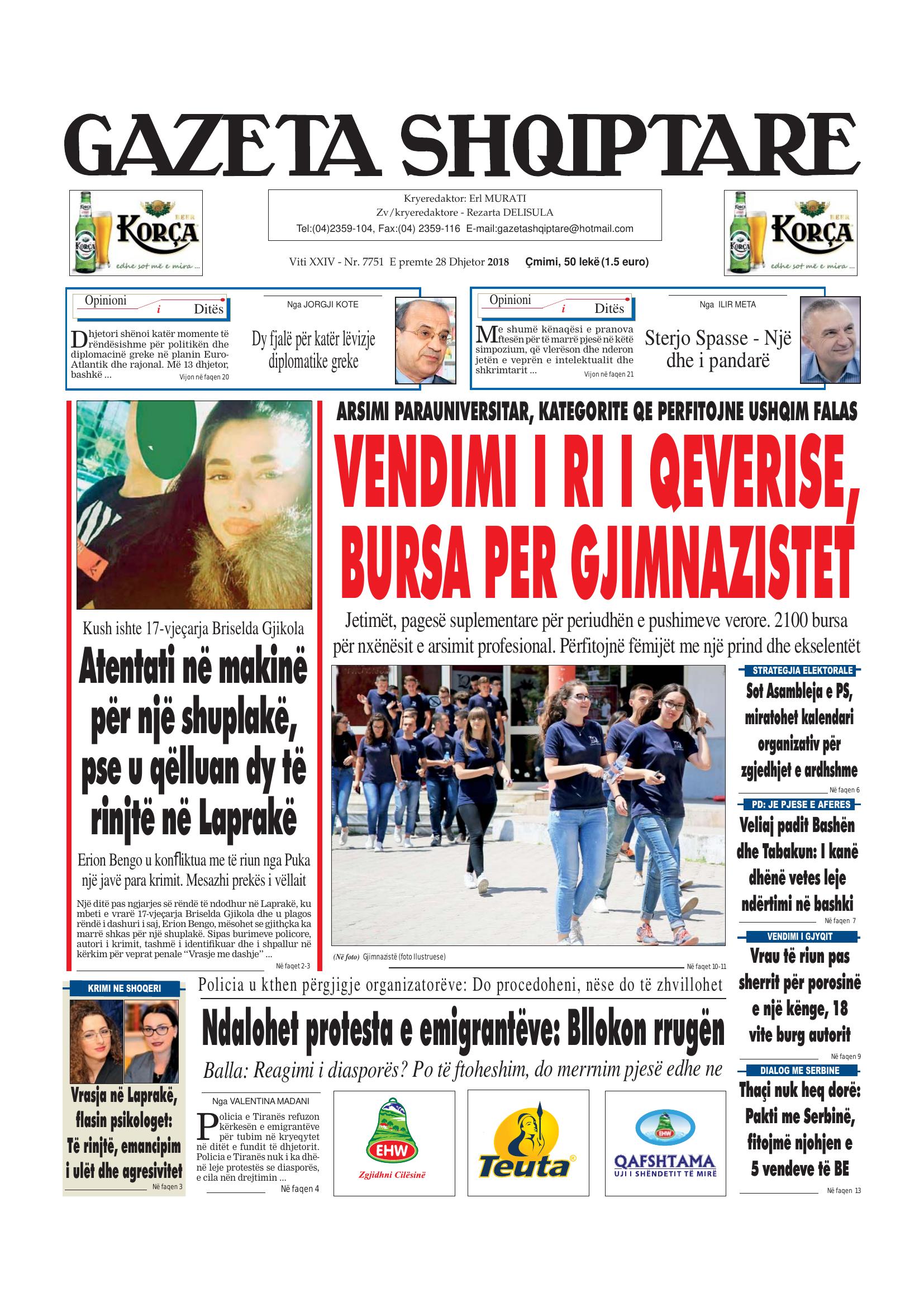 Gazeta Shqiptare 2018-12-28