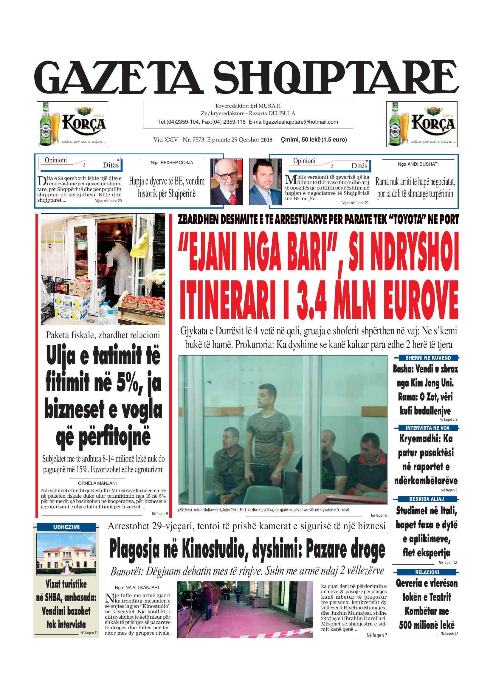 Gazeta Shqiptare 2018-06-29
