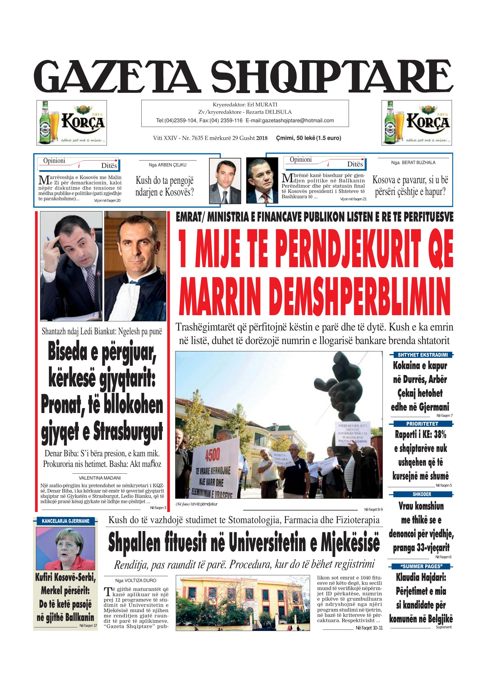 Gazeta Shqiptare 2018-08-29
