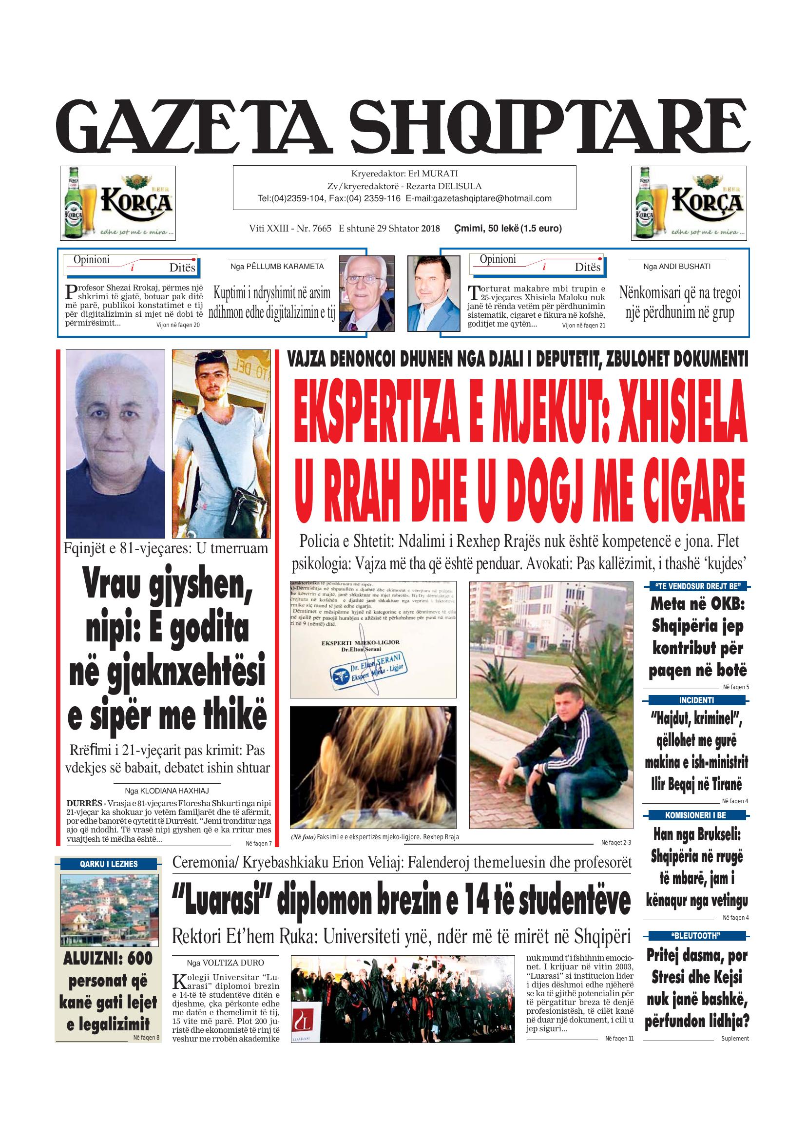 Gazeta Shqiptare 2018-09-29