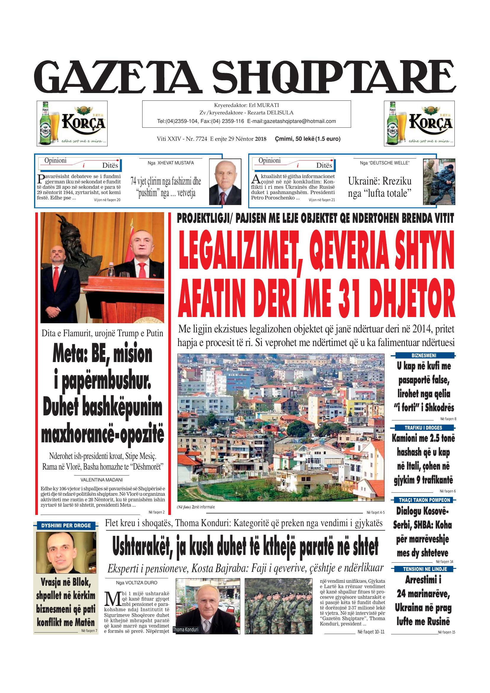 Gazeta Shqiptare 2018-11-29