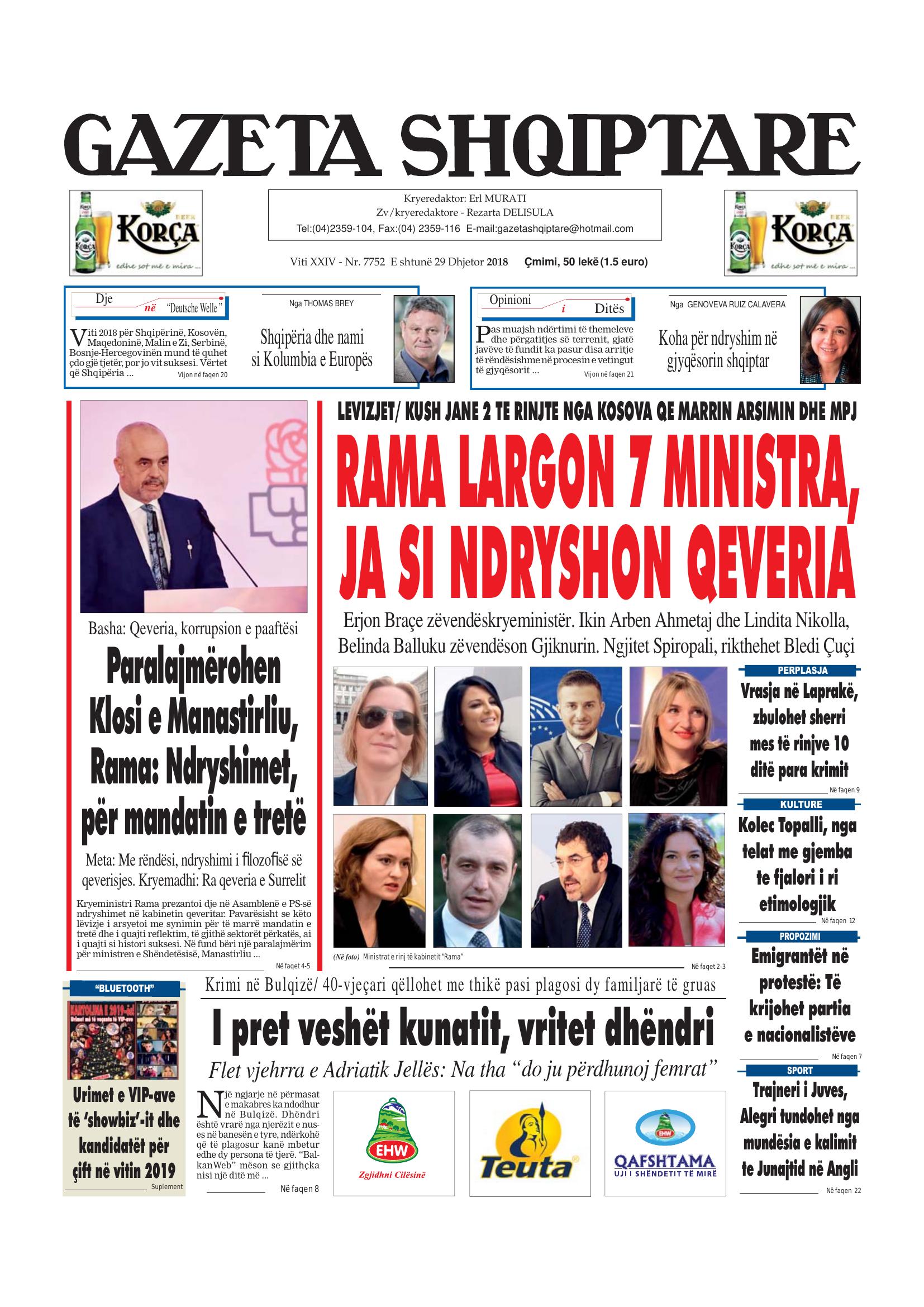 Gazeta Shqiptare 2018-12-29