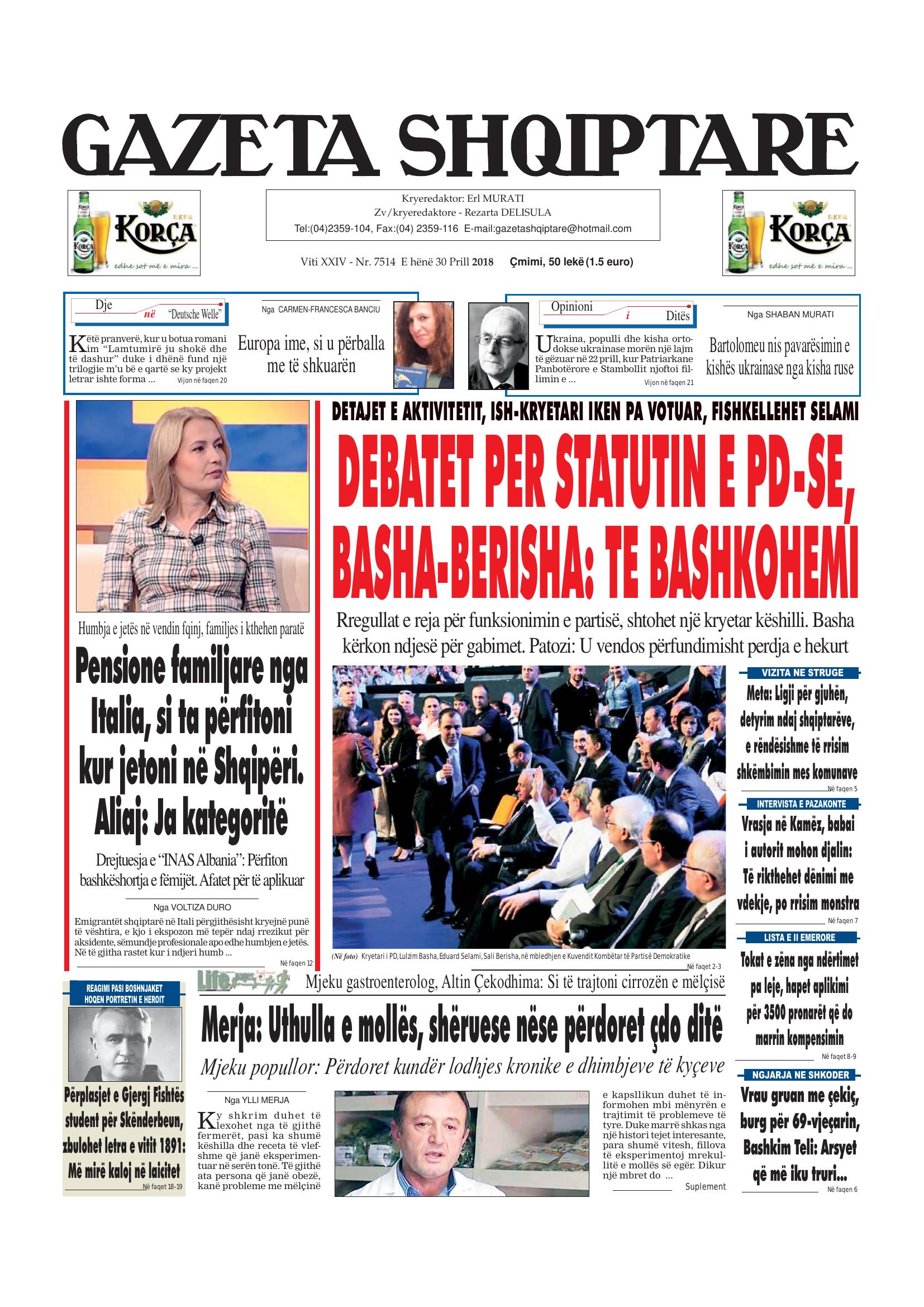 Gazeta Shqiptare 2018-04-30