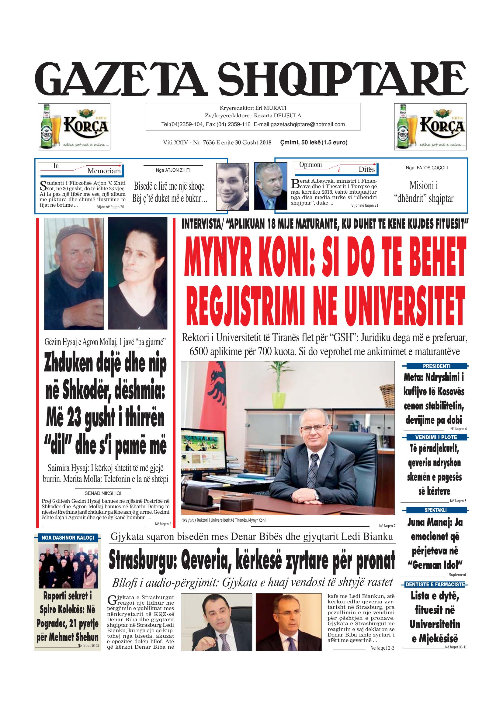Gazeta Shqiptare 2018-08-30