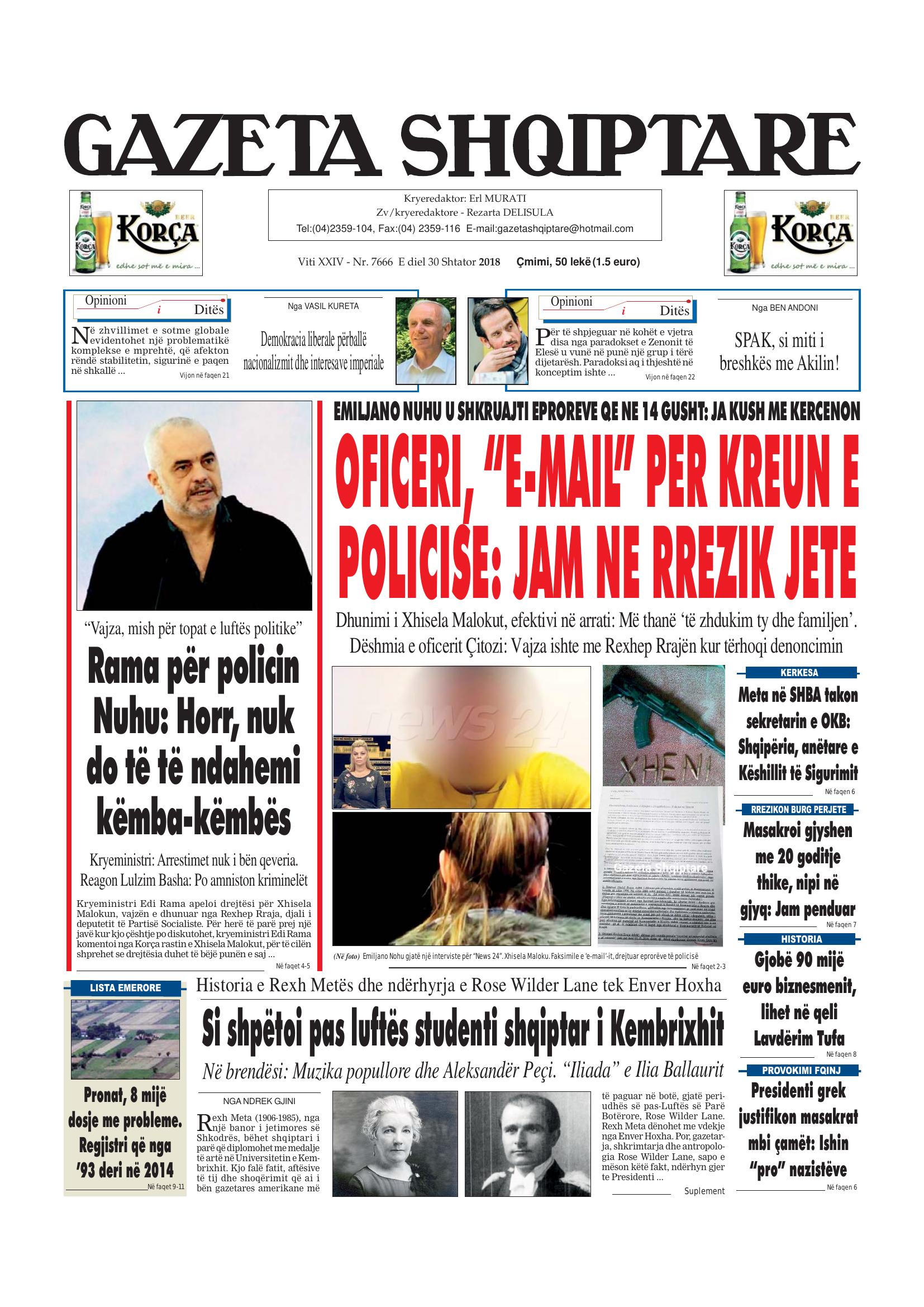 Gazeta Shqiptare 2018-09-30