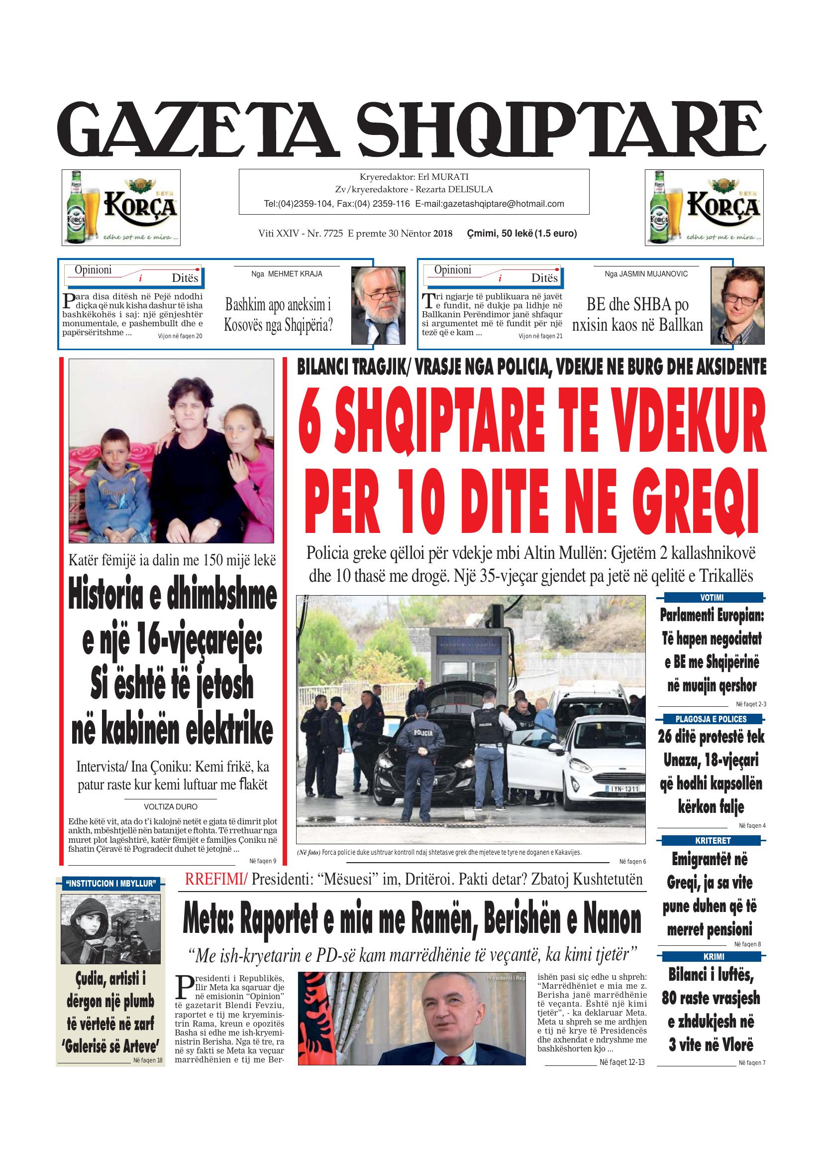 Gazeta Shqiptare 2018-11-30