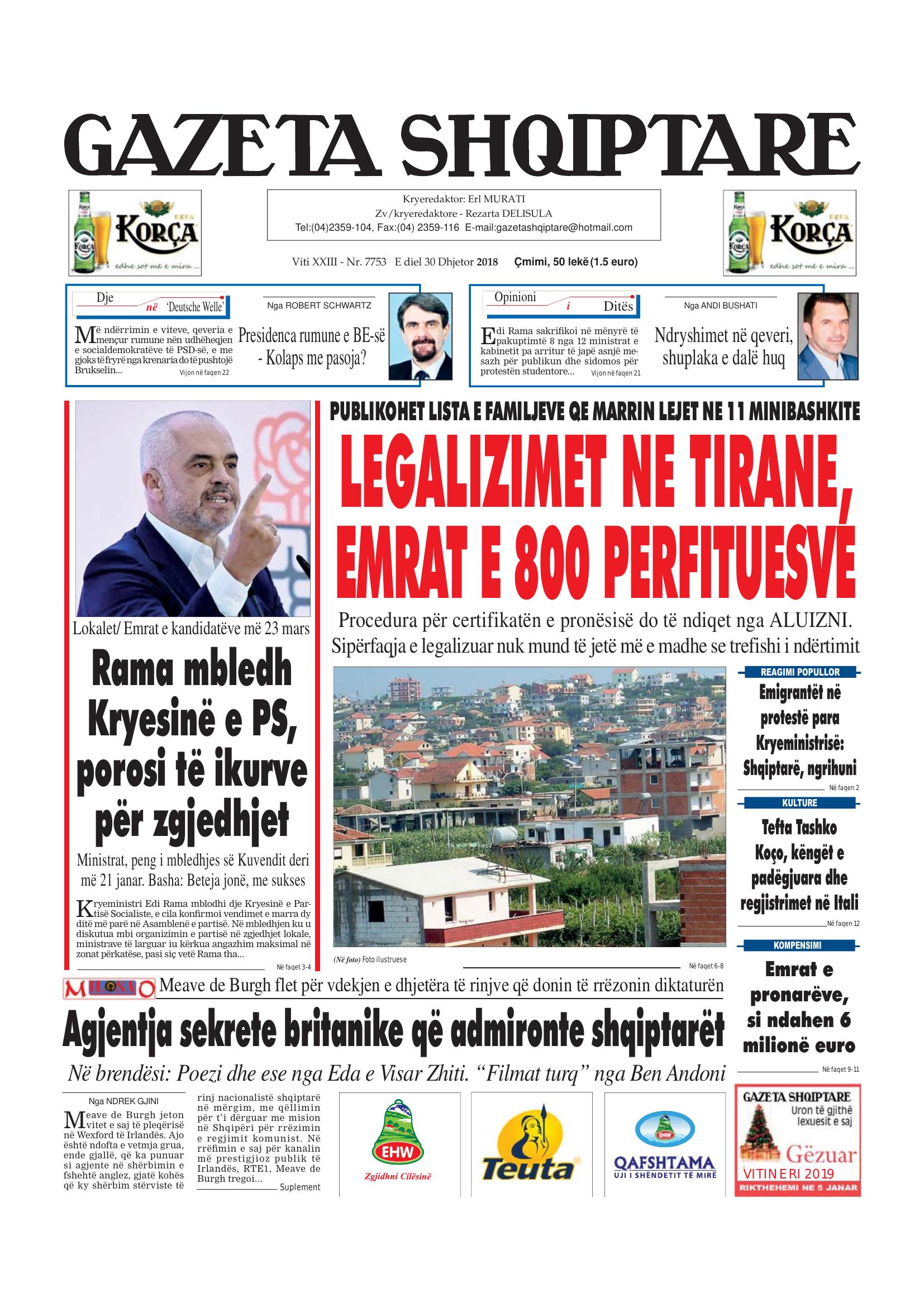 Gazeta Shqiptare 2018-12-30