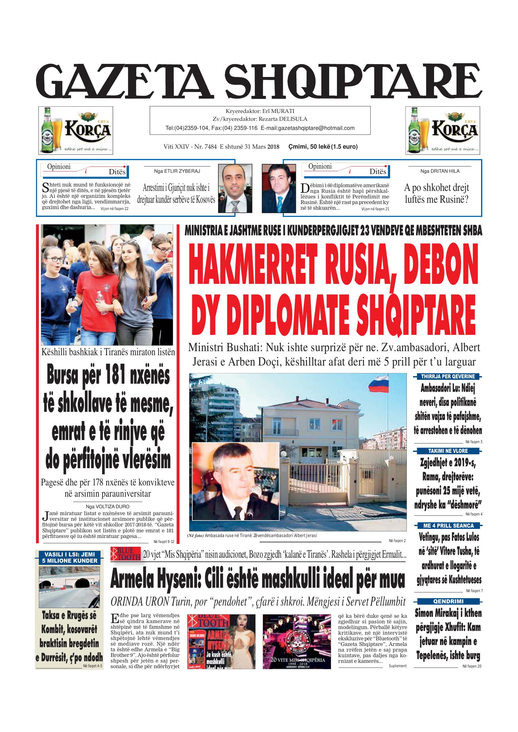 Gazeta Shqiptare 2018-03-31