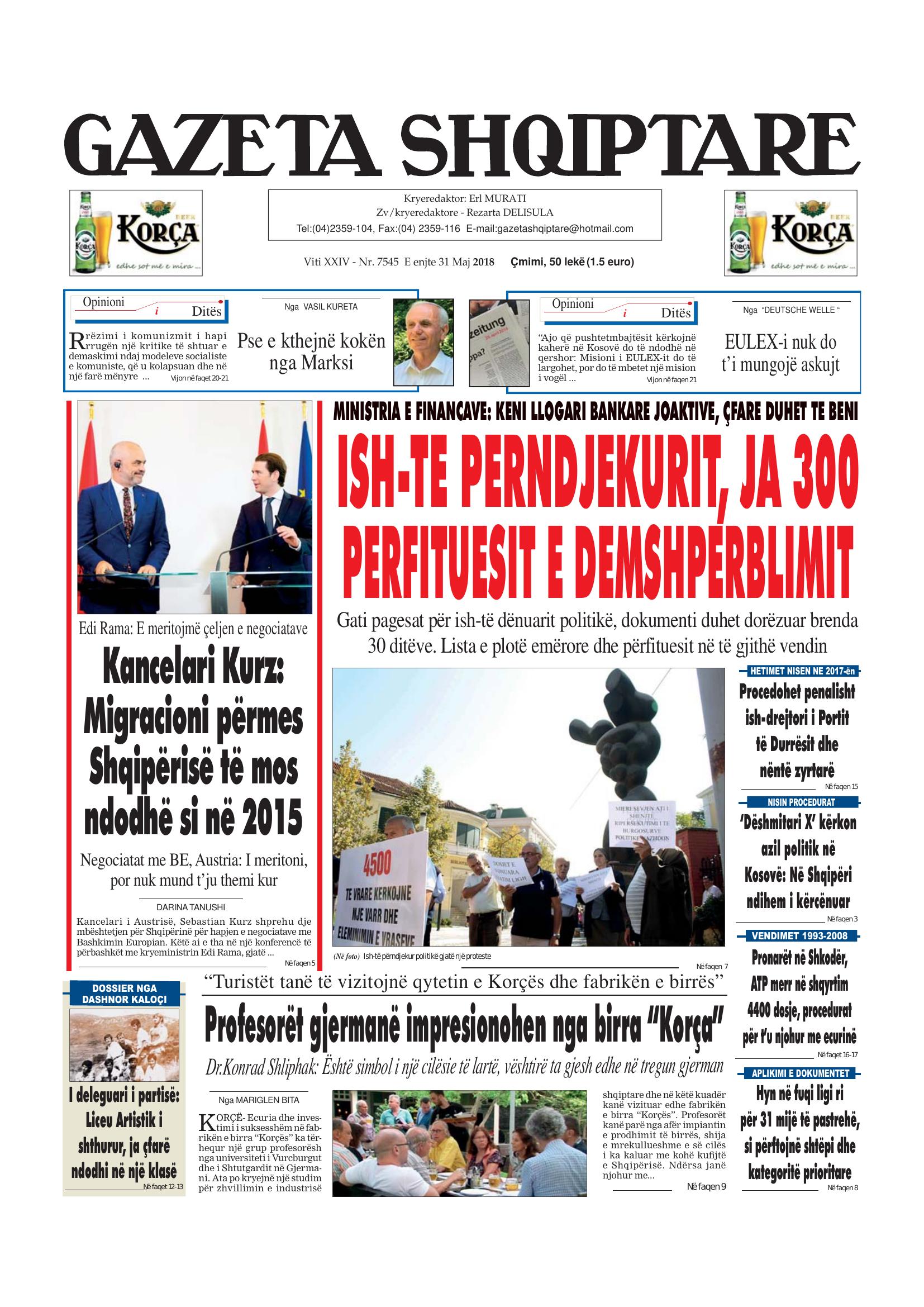 Gazeta Shqiptare 2018-05-31