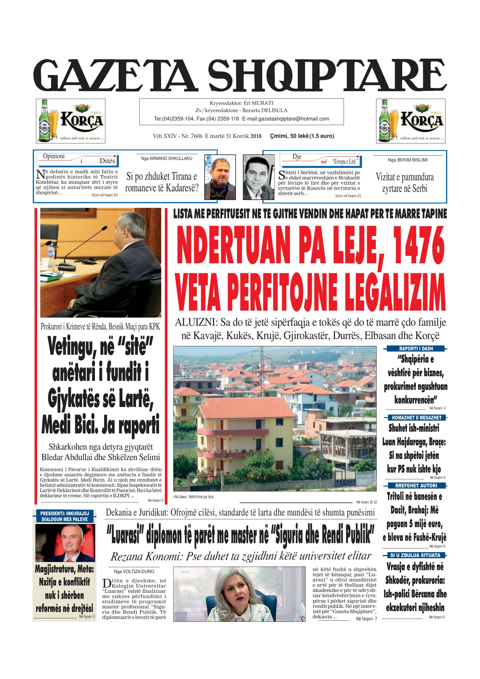 Gazeta Shqiptare 2018-07-31