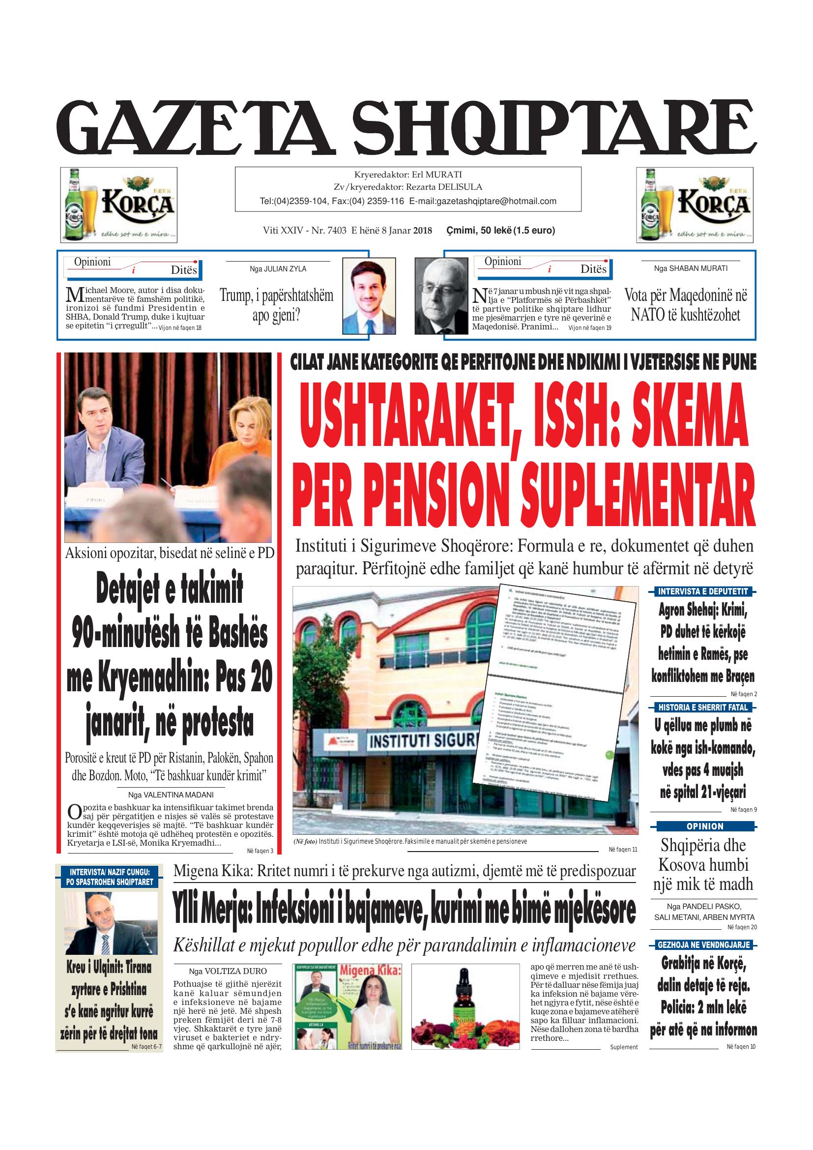 Gazeta Shqiptare 2018-01-08