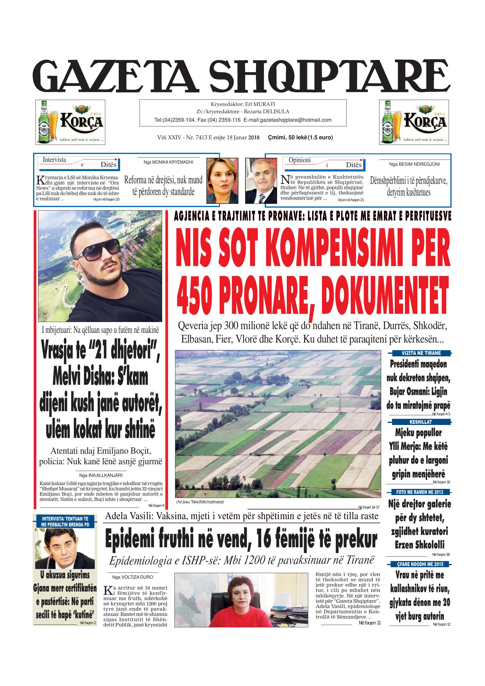 Gazeta Shqiptare 2018-01-18