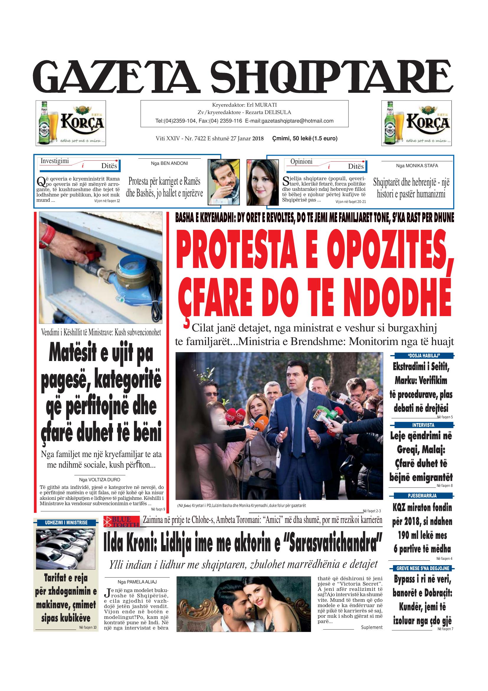 Gazeta Shqiptare 2018-01-27