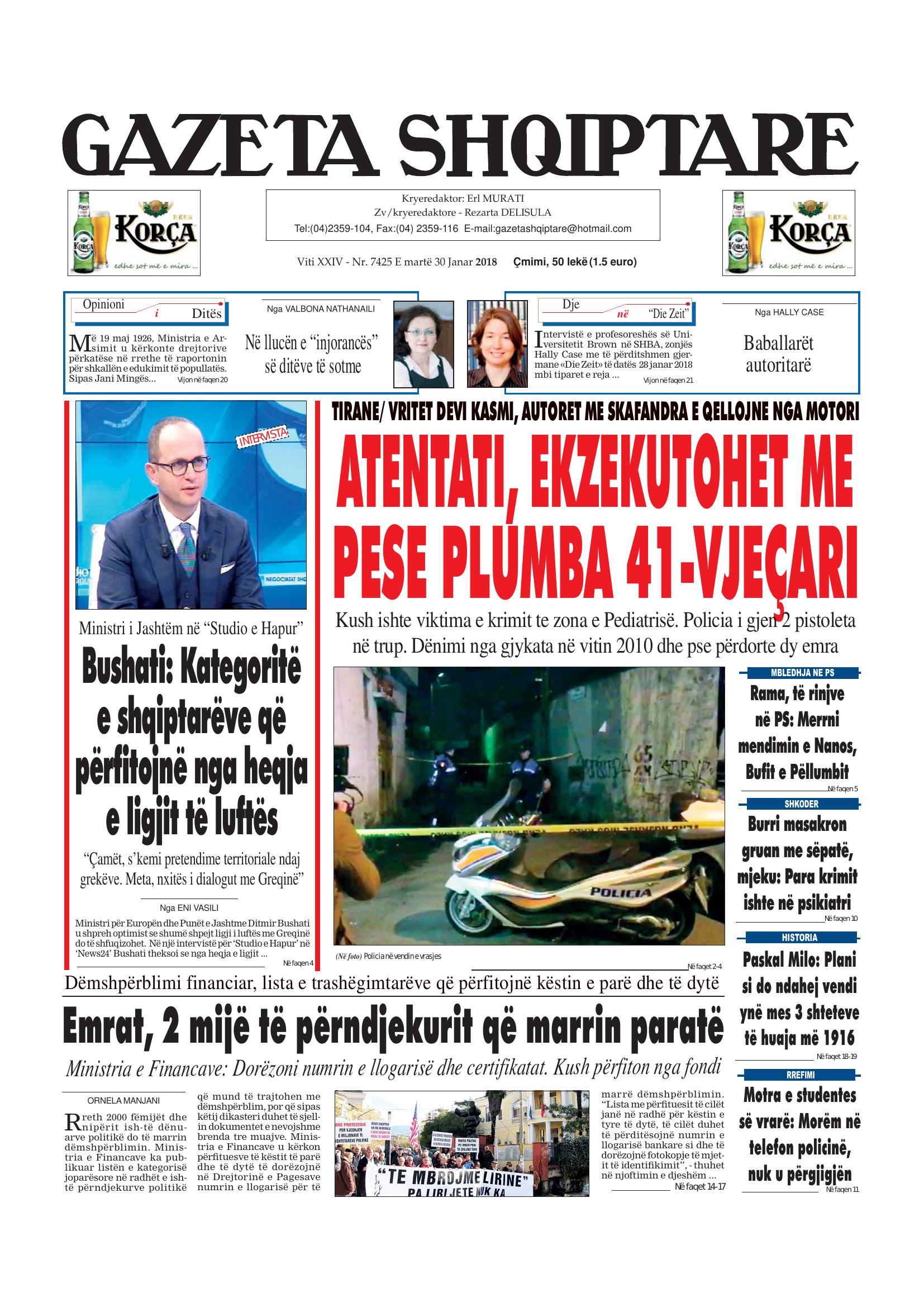 Gazeta Shqiptare 2018-01-30