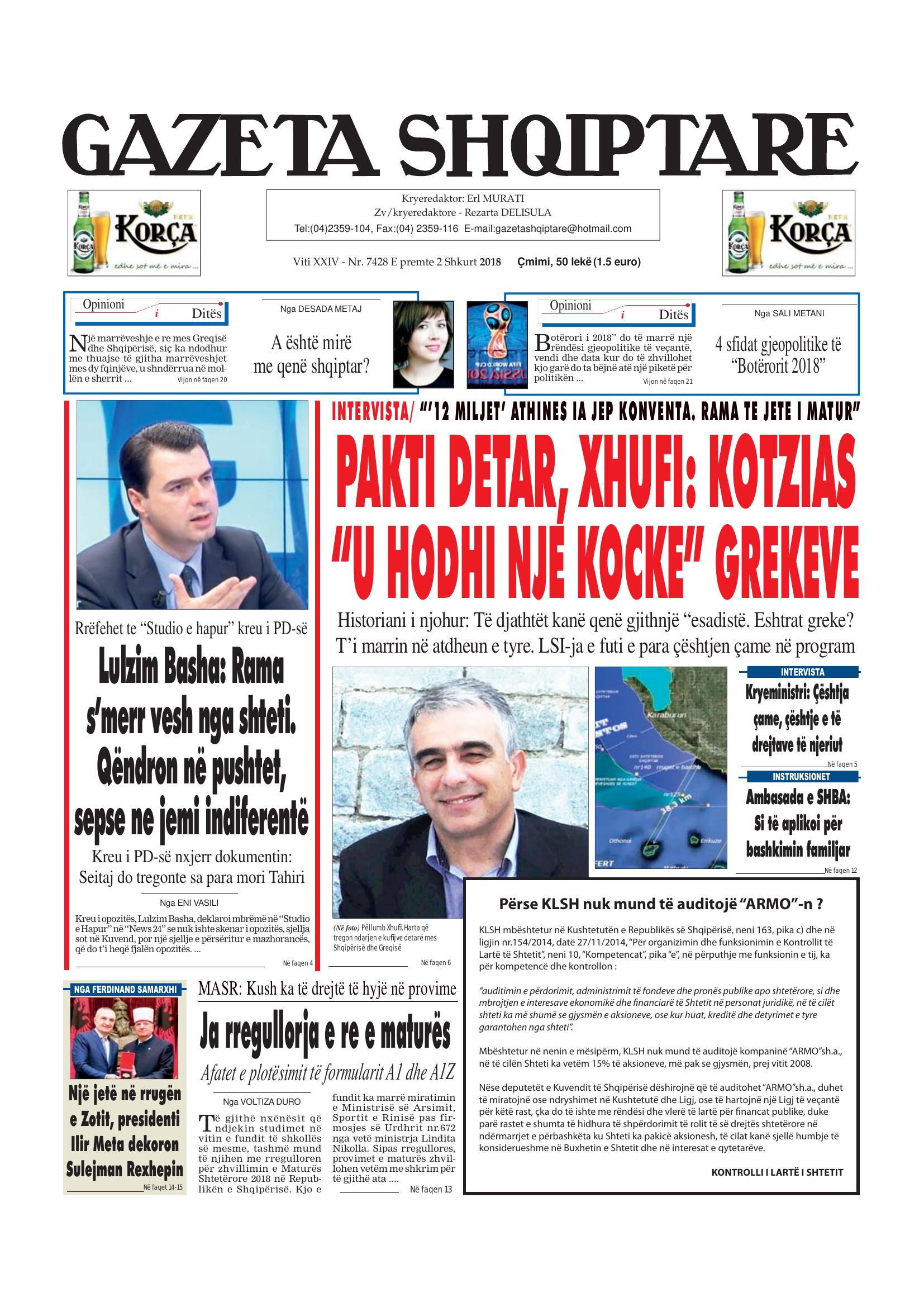 Gazeta Shqiptare 2018-02-02