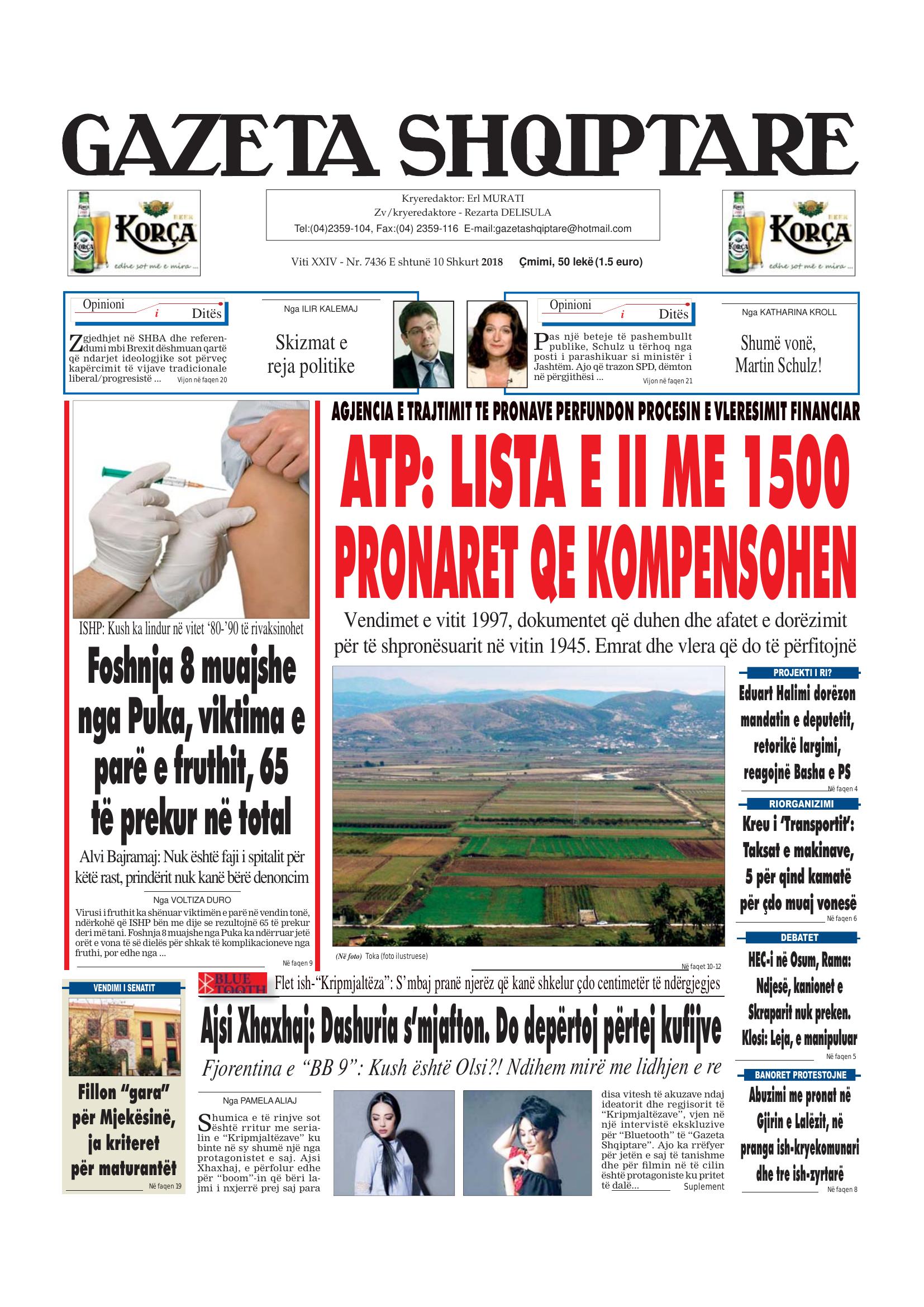 Gazeta Shqiptare 2018-02-10