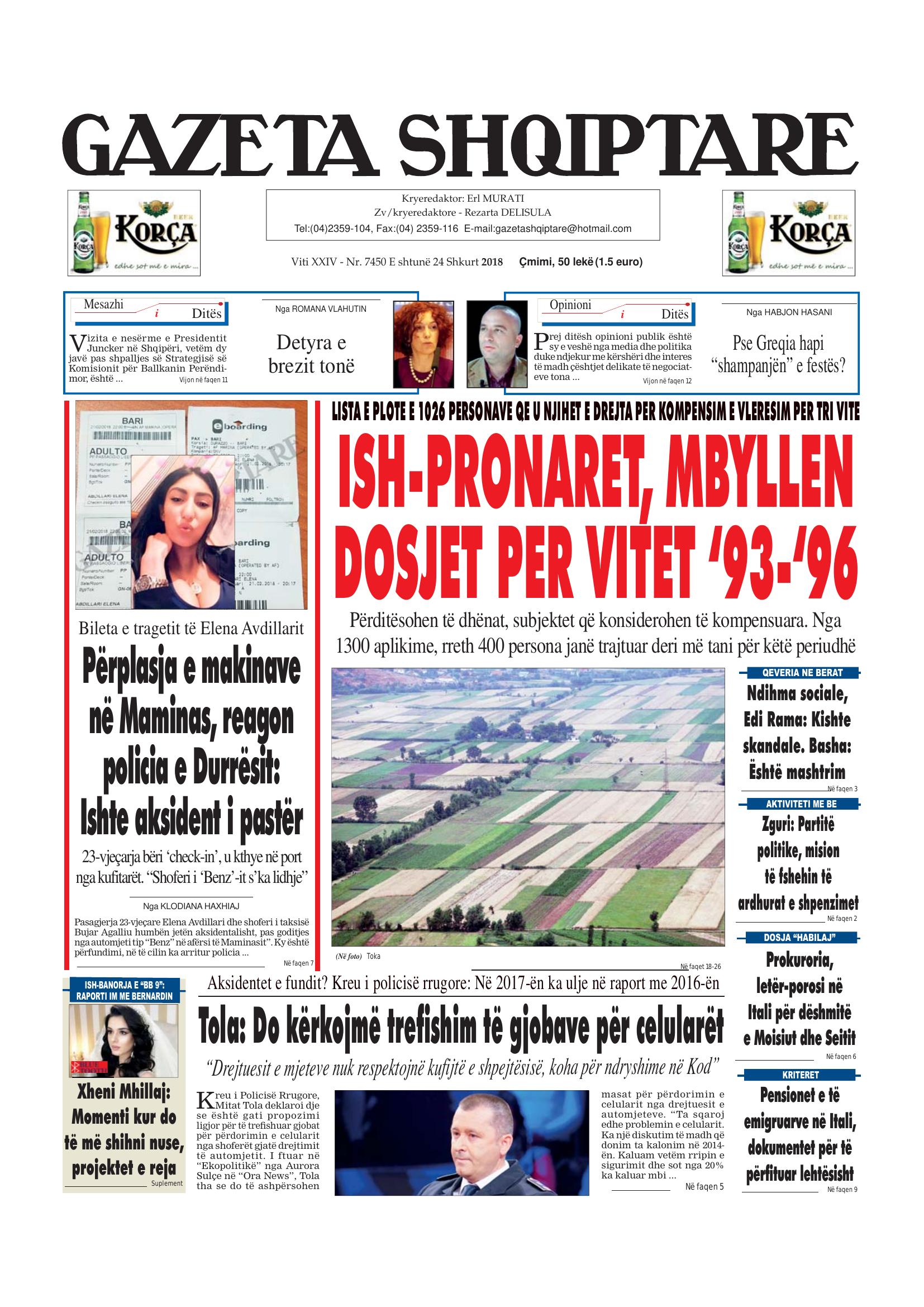 Gazeta Shqiptare 2018-02-24