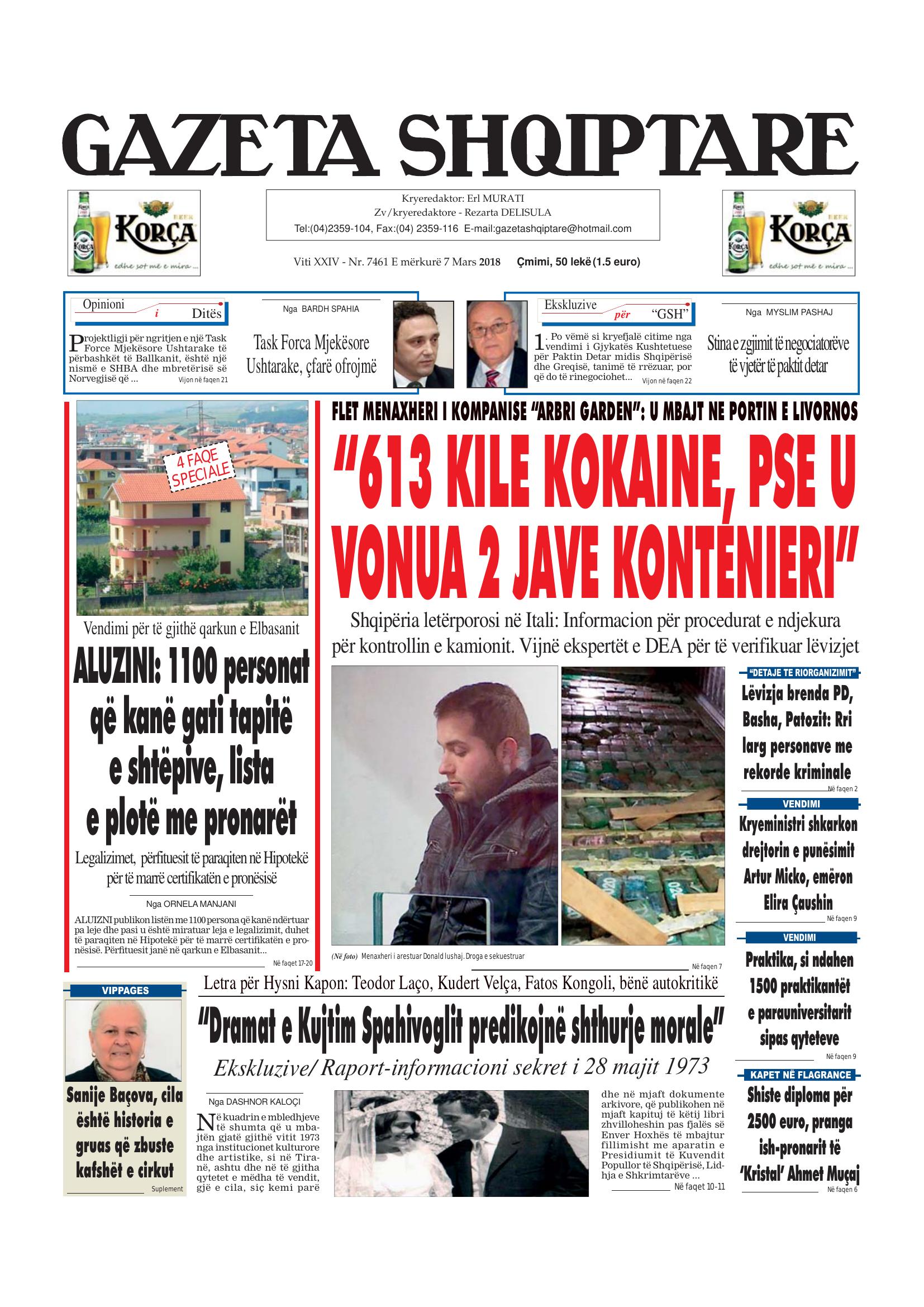 Gazeta Shqiptare 2018-03-07