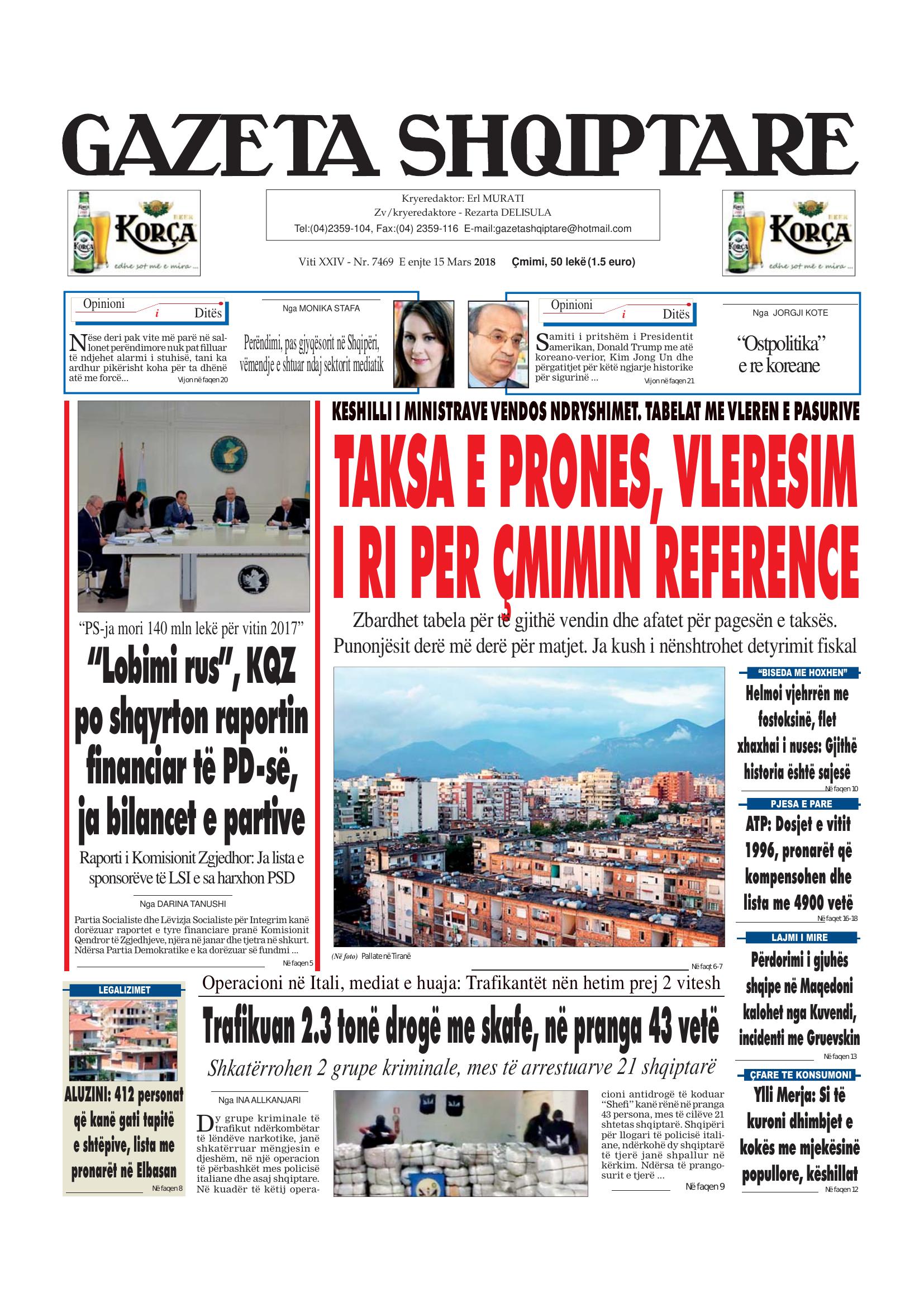 Gazeta Shqiptare 2018-03-15