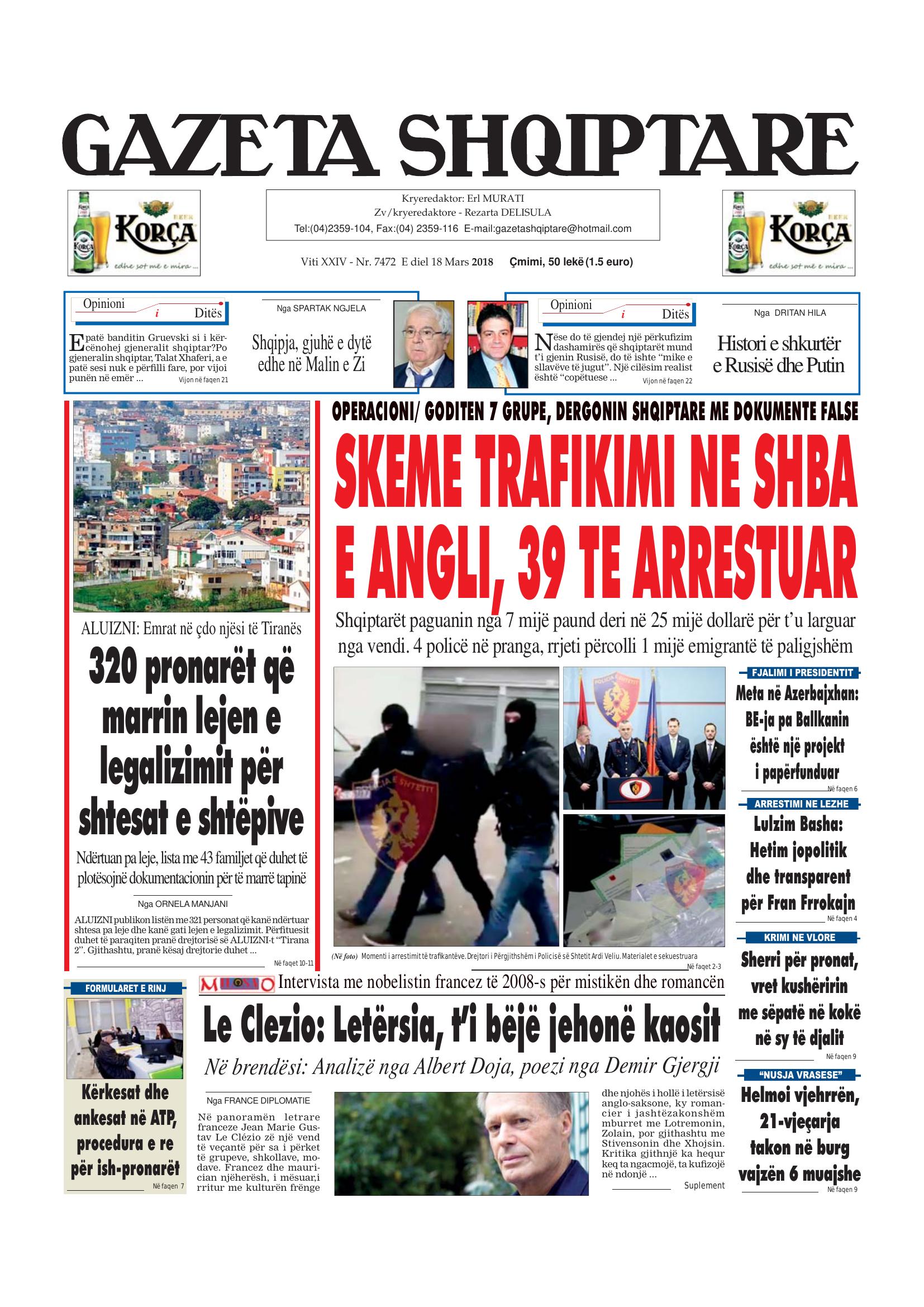 Gazeta Shqiptare 2018-03-18